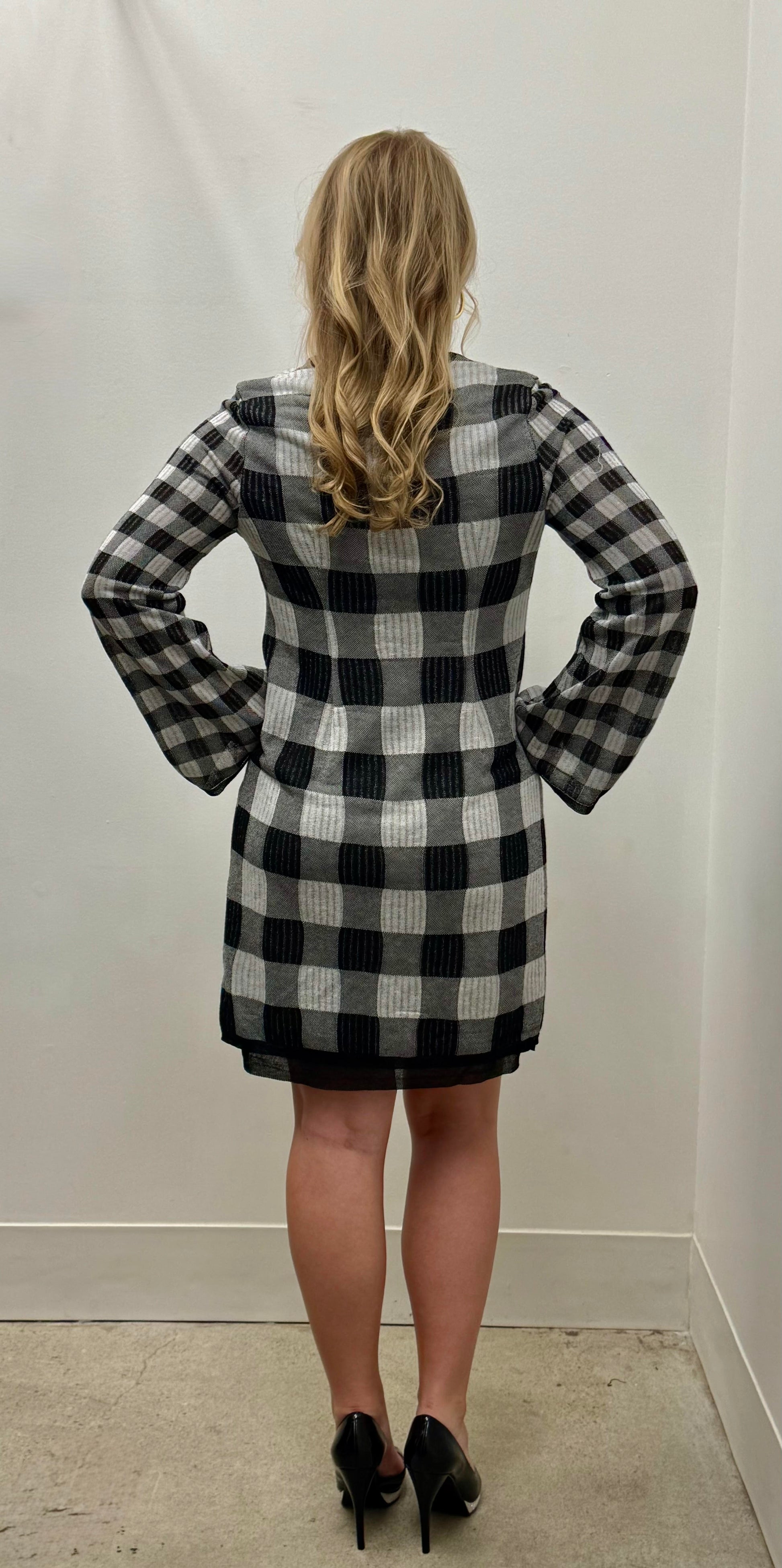 Alexander McQueen Checked Wool-Blend Shift Dress