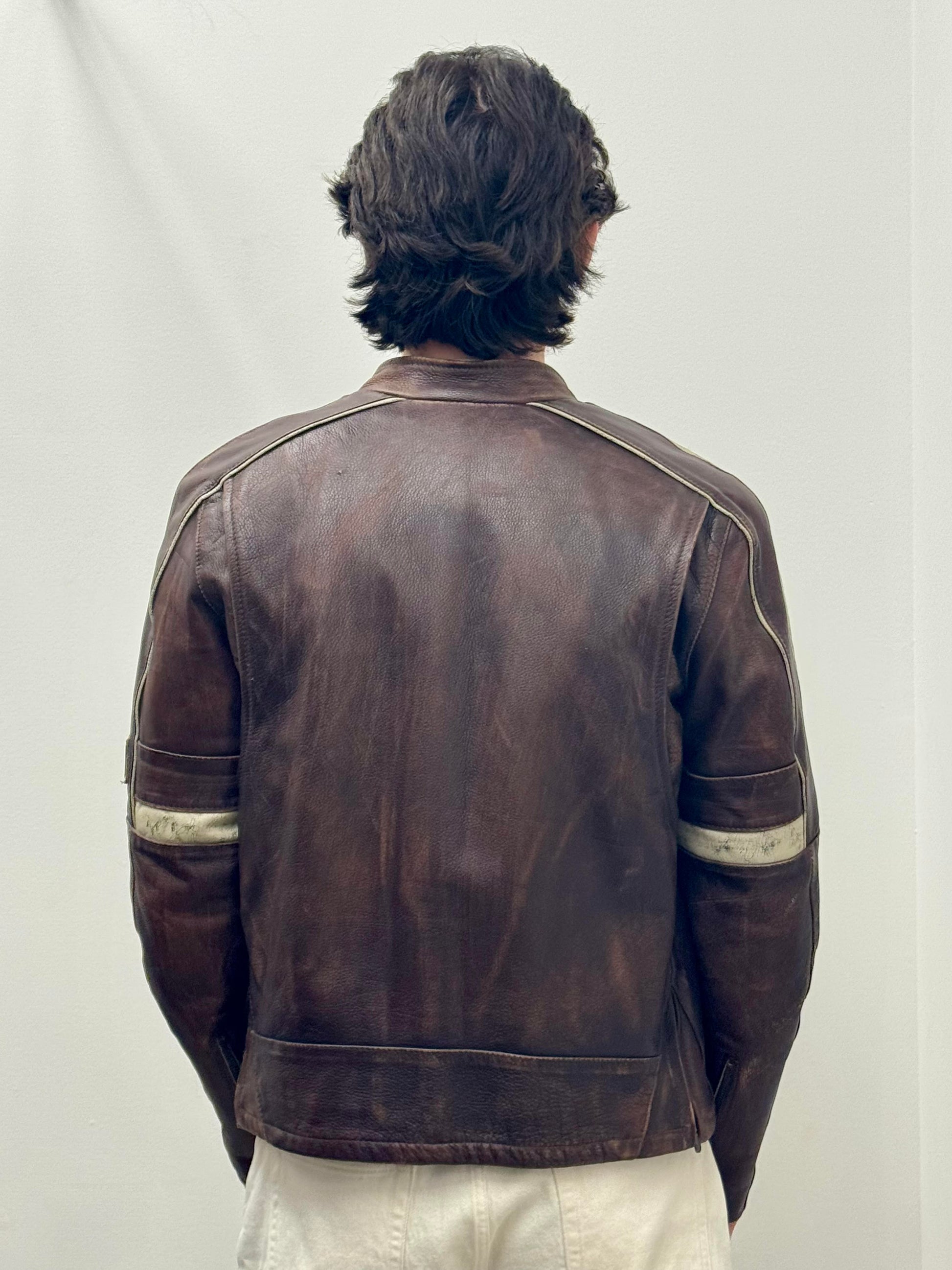 Belstaff “Hero” Brown Leather Motorcycle Jacket