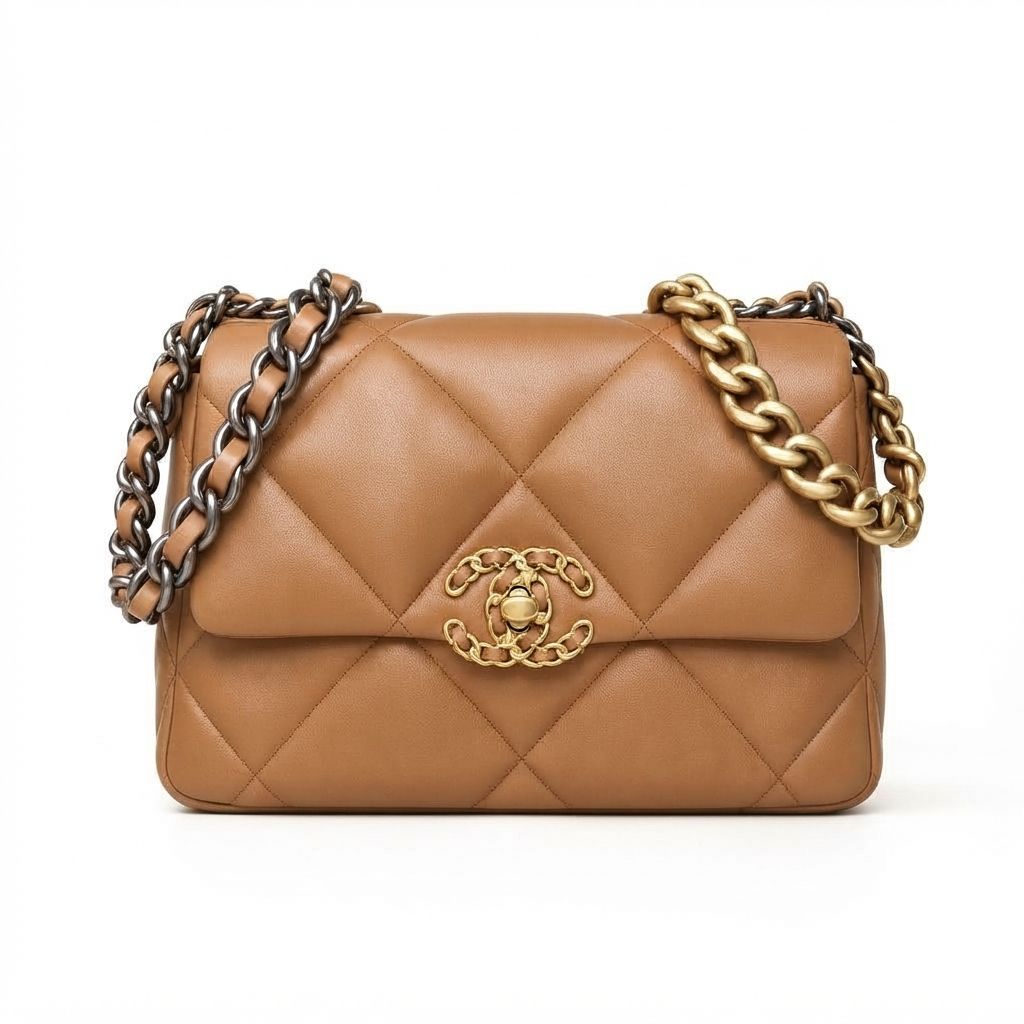 Chanel 19 Small Flap Bag in Caramel Lambskin with Mixed Hardware