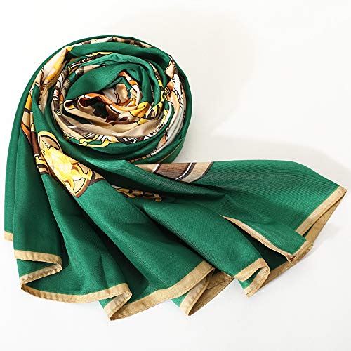 Silk Equestrian Scarf – Green & Gold