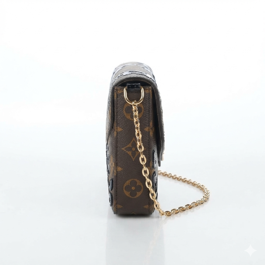 Louis Vuitton Limited Edition Monogram Blossom Pochette Félicie Chain Wallet