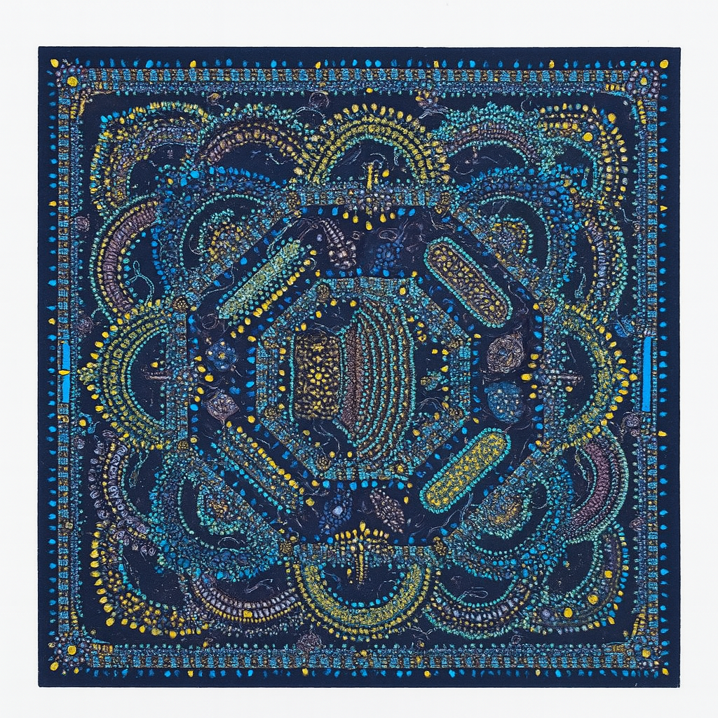 Hermès Parures des Maharajas Blue Silk Scarf