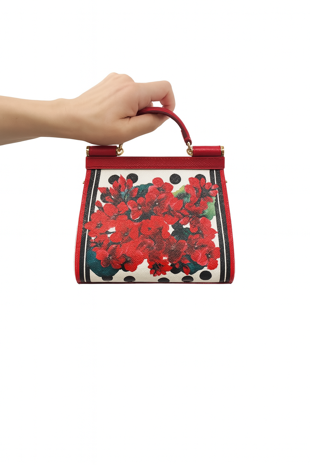 Dolce & Gabbana Polka Dot Geranium Mini Sicily Bag