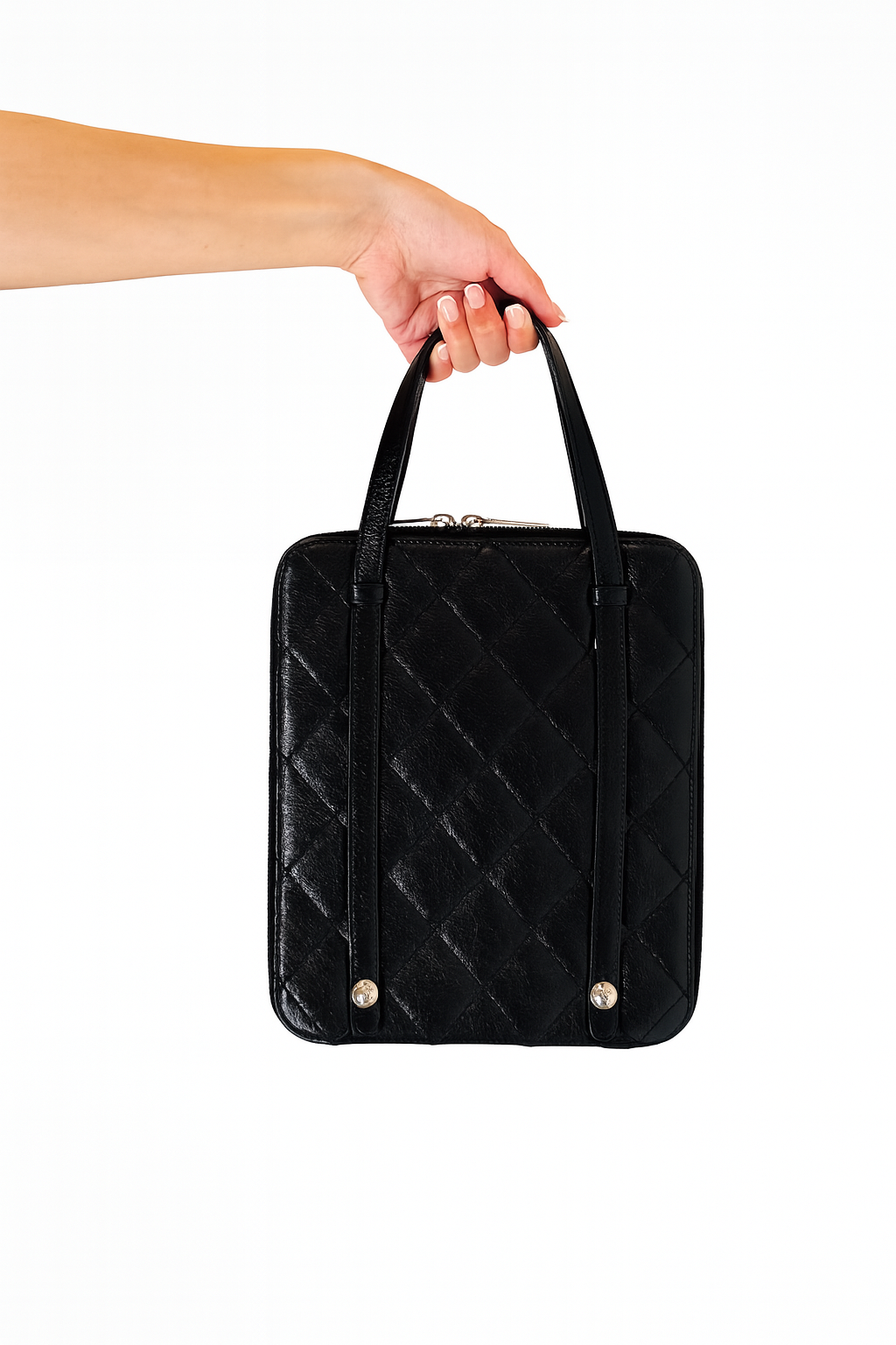 Chanel Black Matelasse Quilted Leather Tablet Case