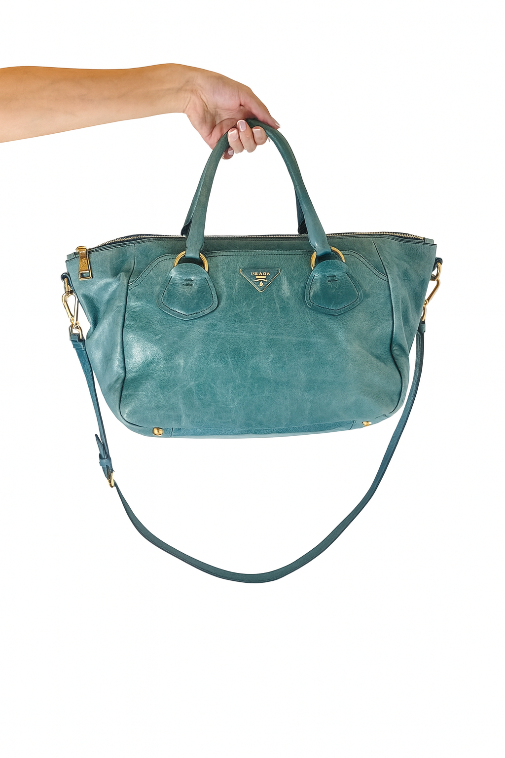 Prada Glace Calfskin Twin Pocket Tote Bag