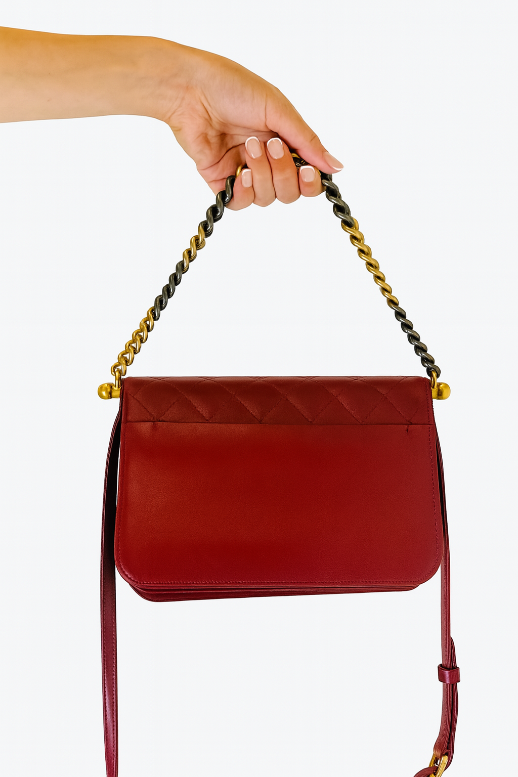 Chanel Red Lambskin Infinity Flap Bag