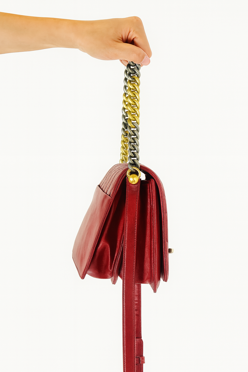 Chanel Red Lambskin Infinity Flap Bag