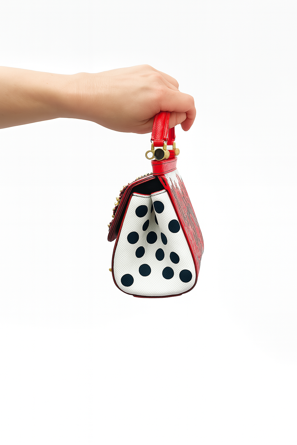 Dolce & Gabbana Polka Dot Geranium Mini Sicily Bag