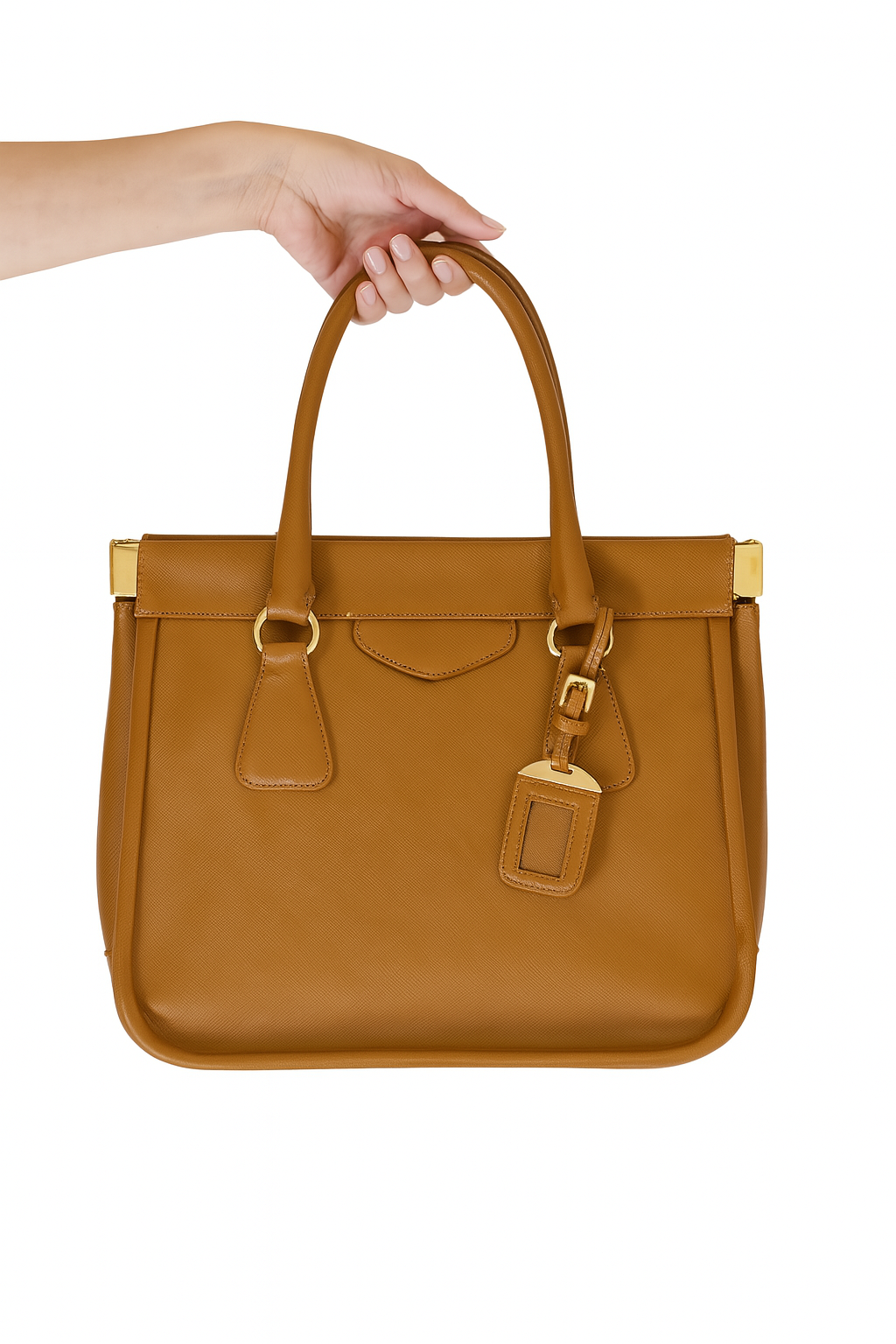 Prada Saffiano Caramel Lux Leather Bag