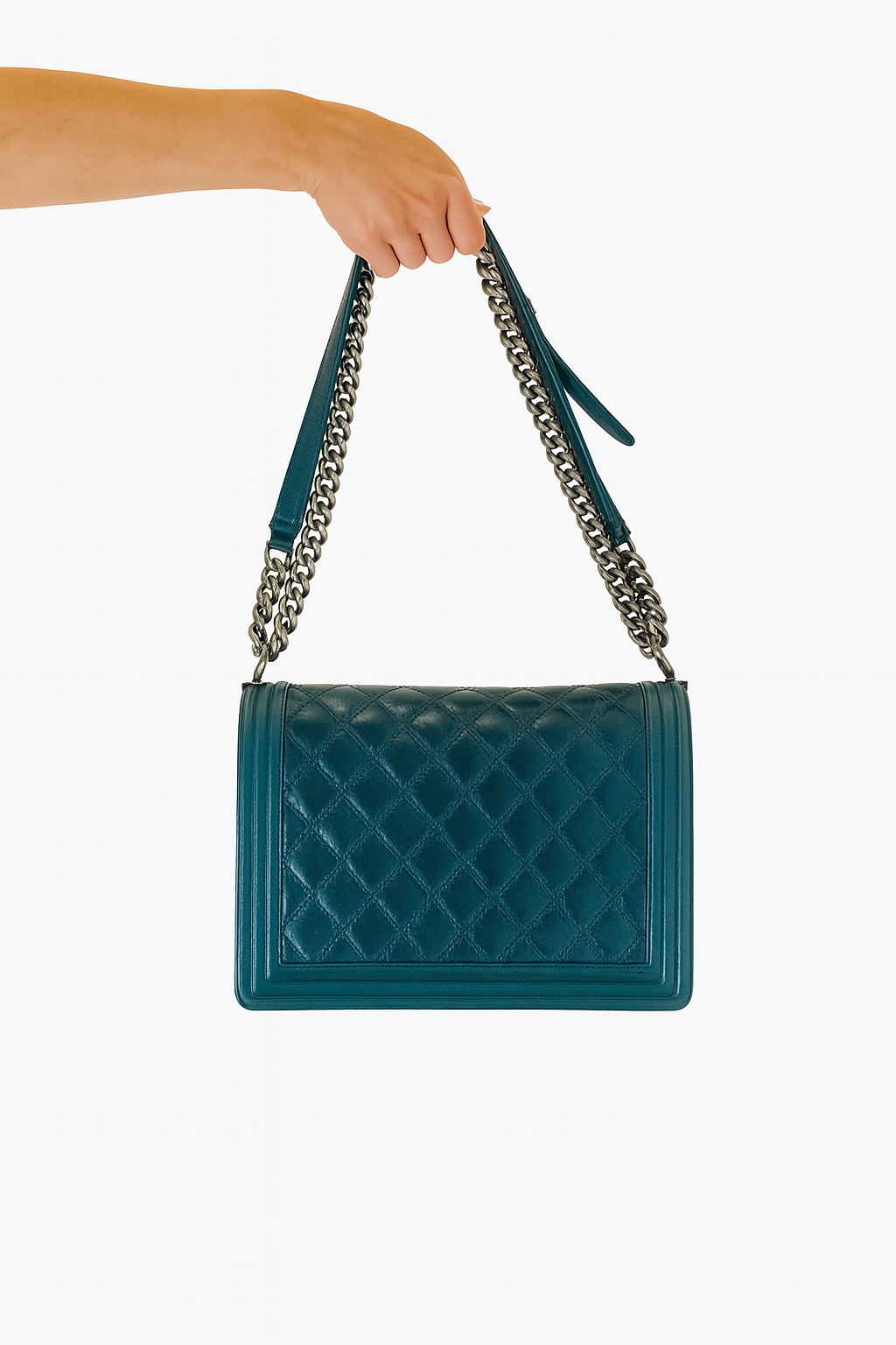 Chanel Medium Boy Bag –  Turquoise Quilted Leather