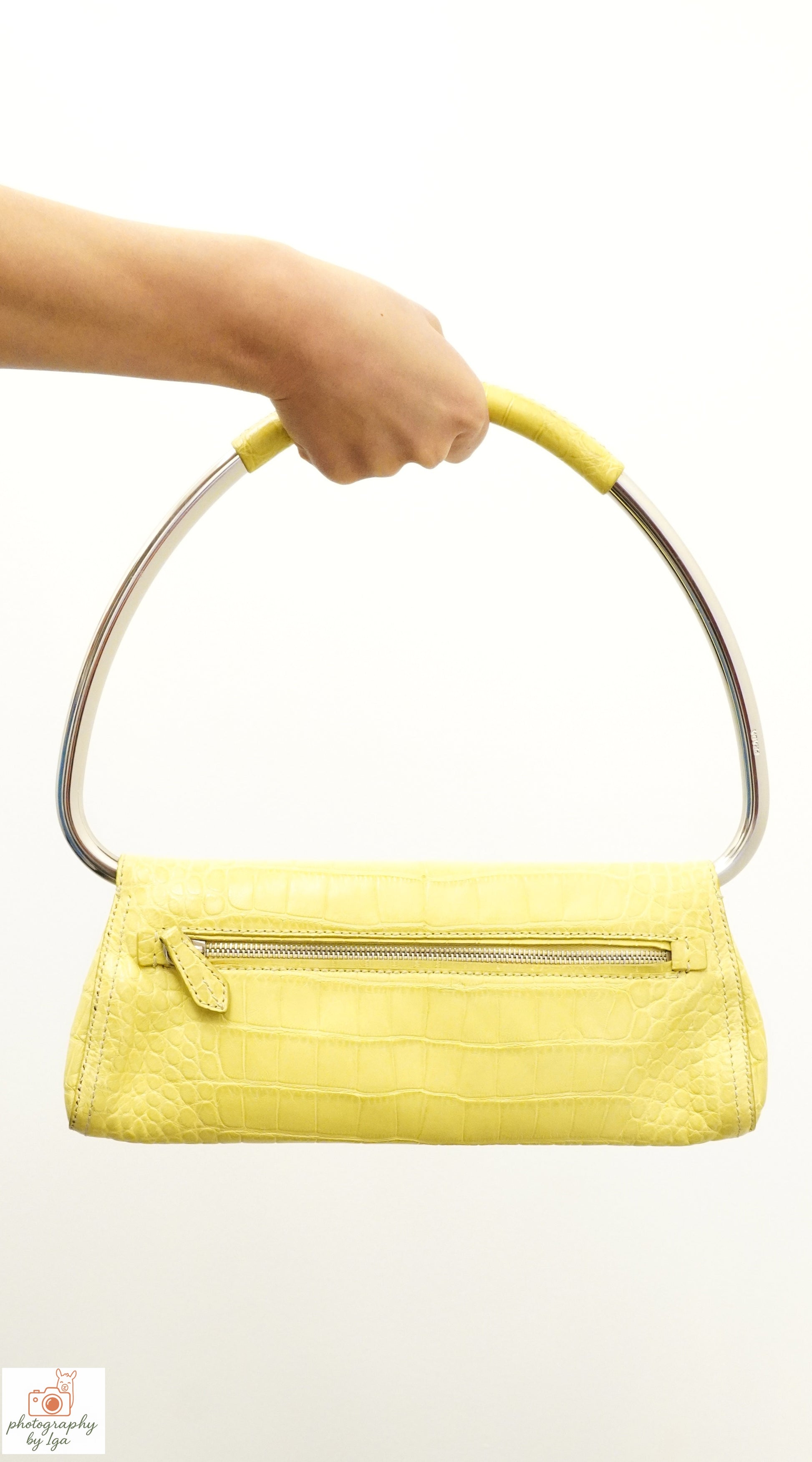 Prada Yellow Alligator Bag