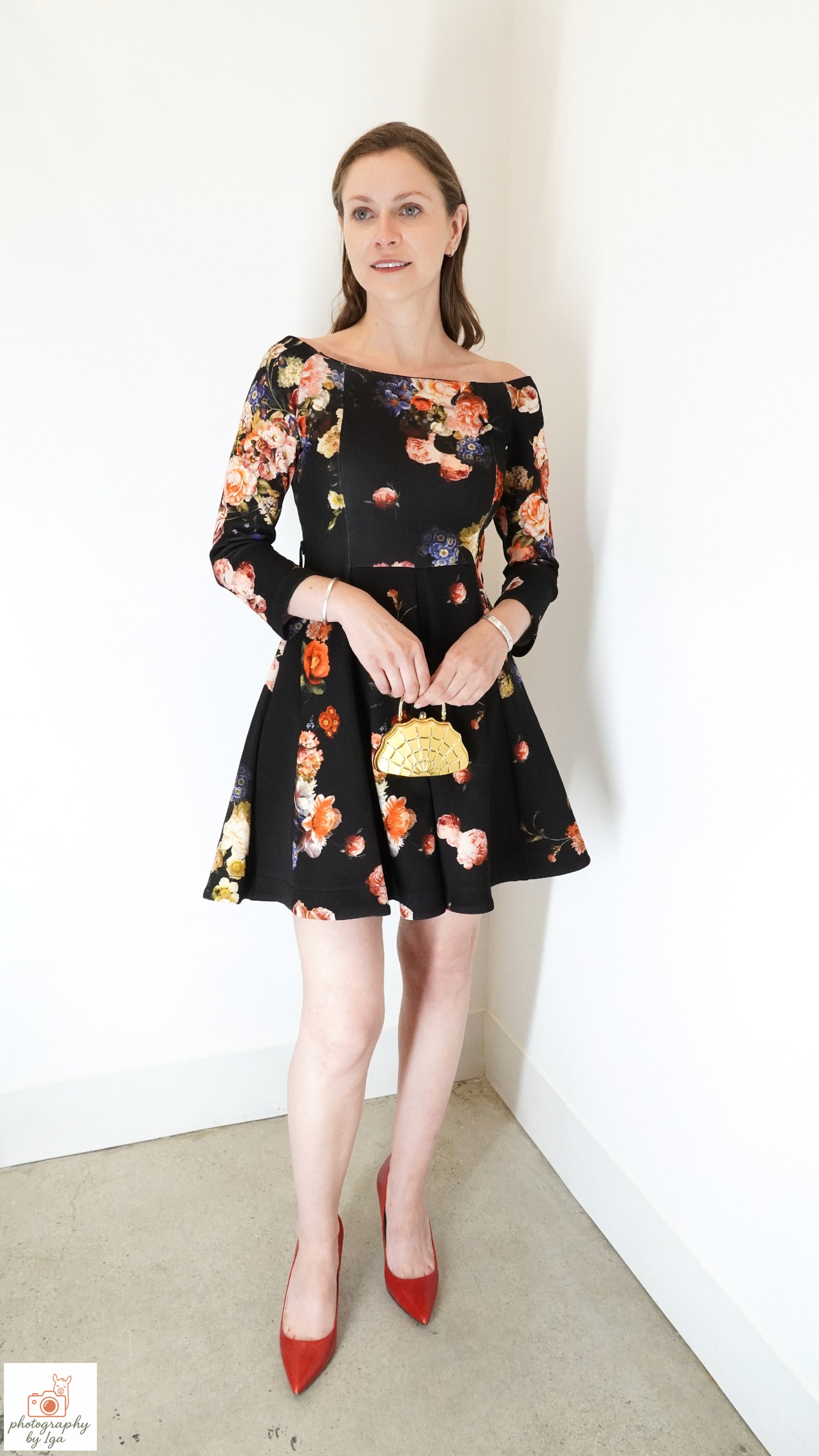 Rinascimento Floral Print Midi Dress