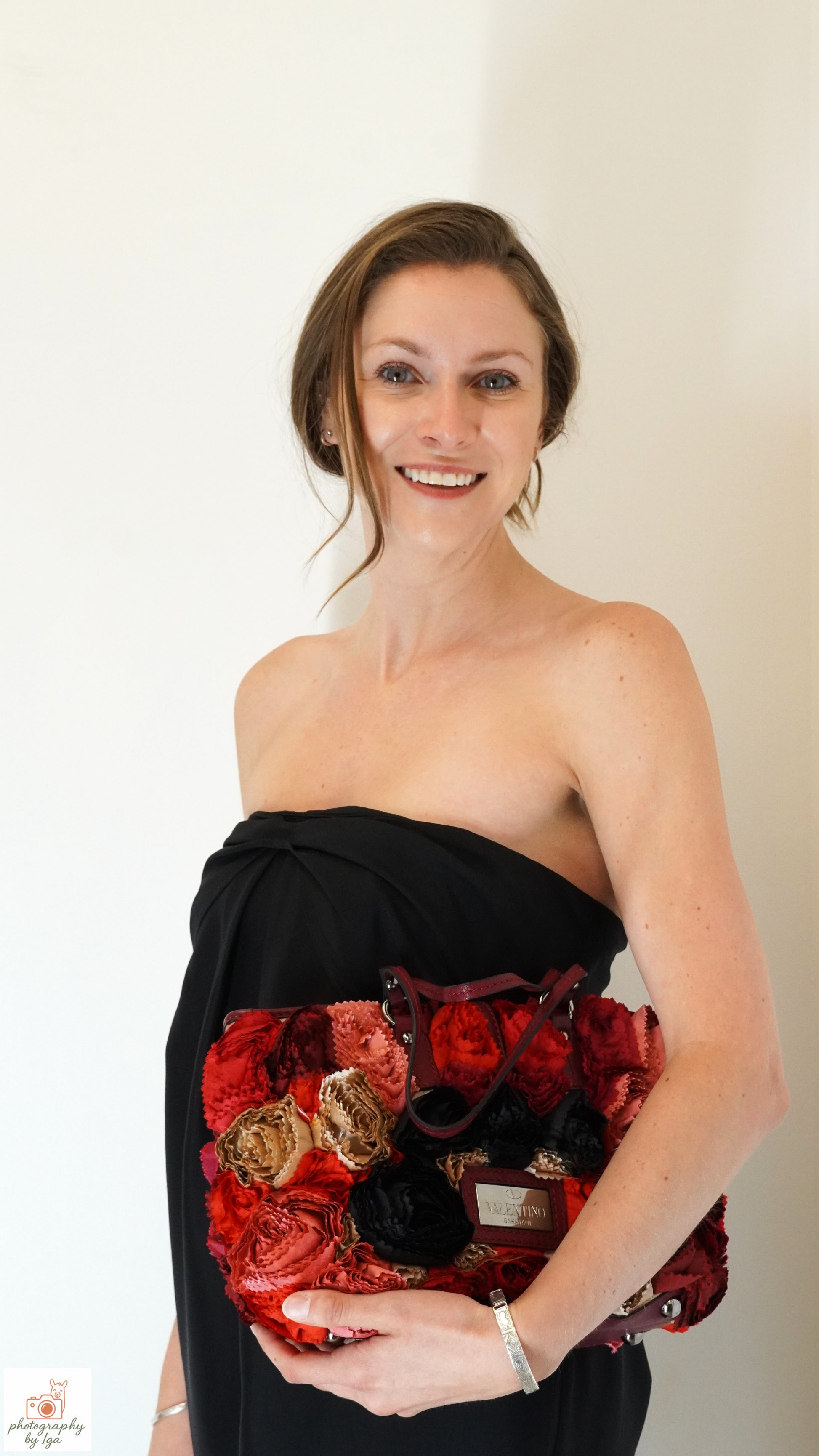 Max Mara Black Strapless Bandeau Dress