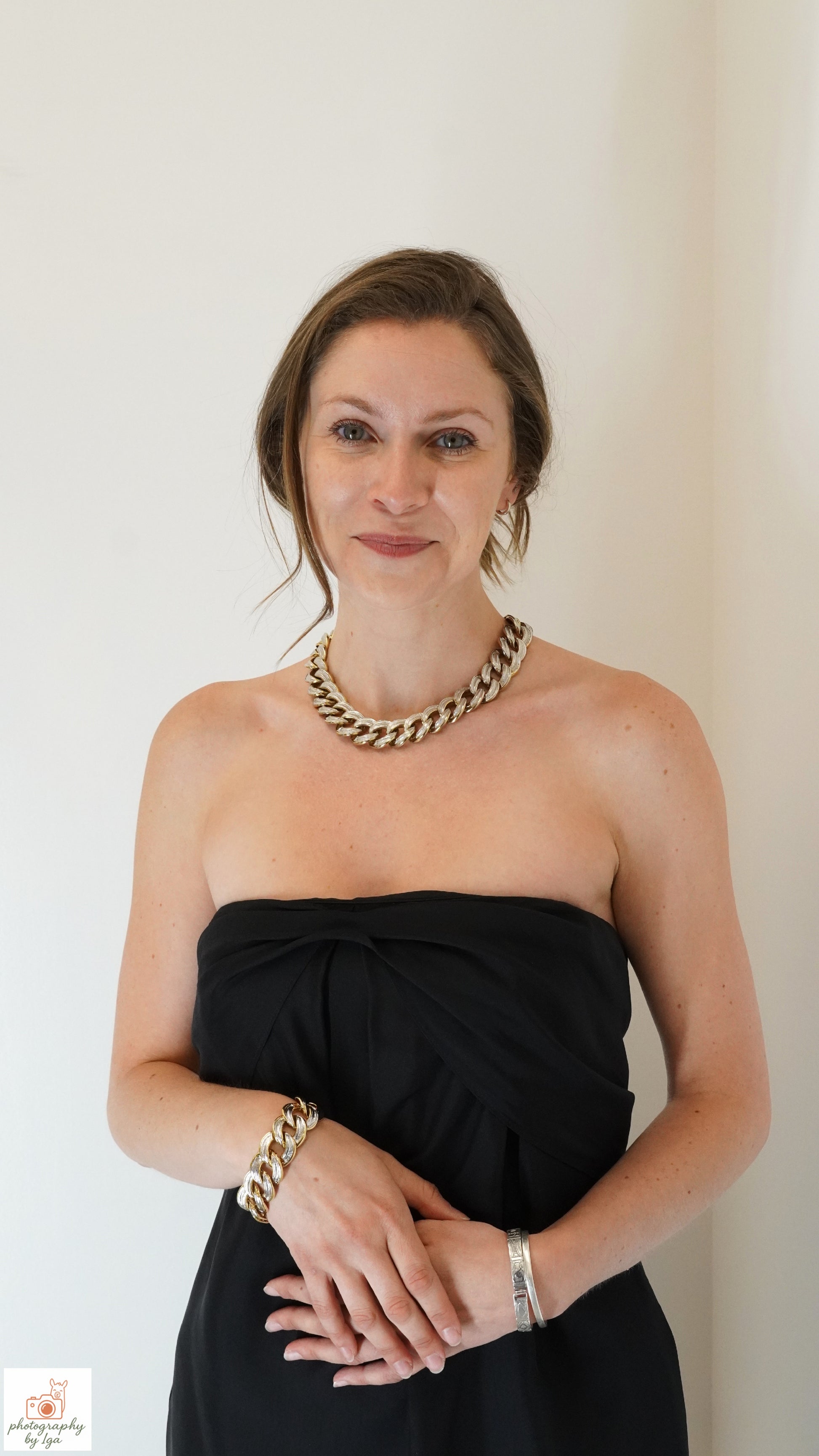 Max Mara Black Strapless Bandeau Dress