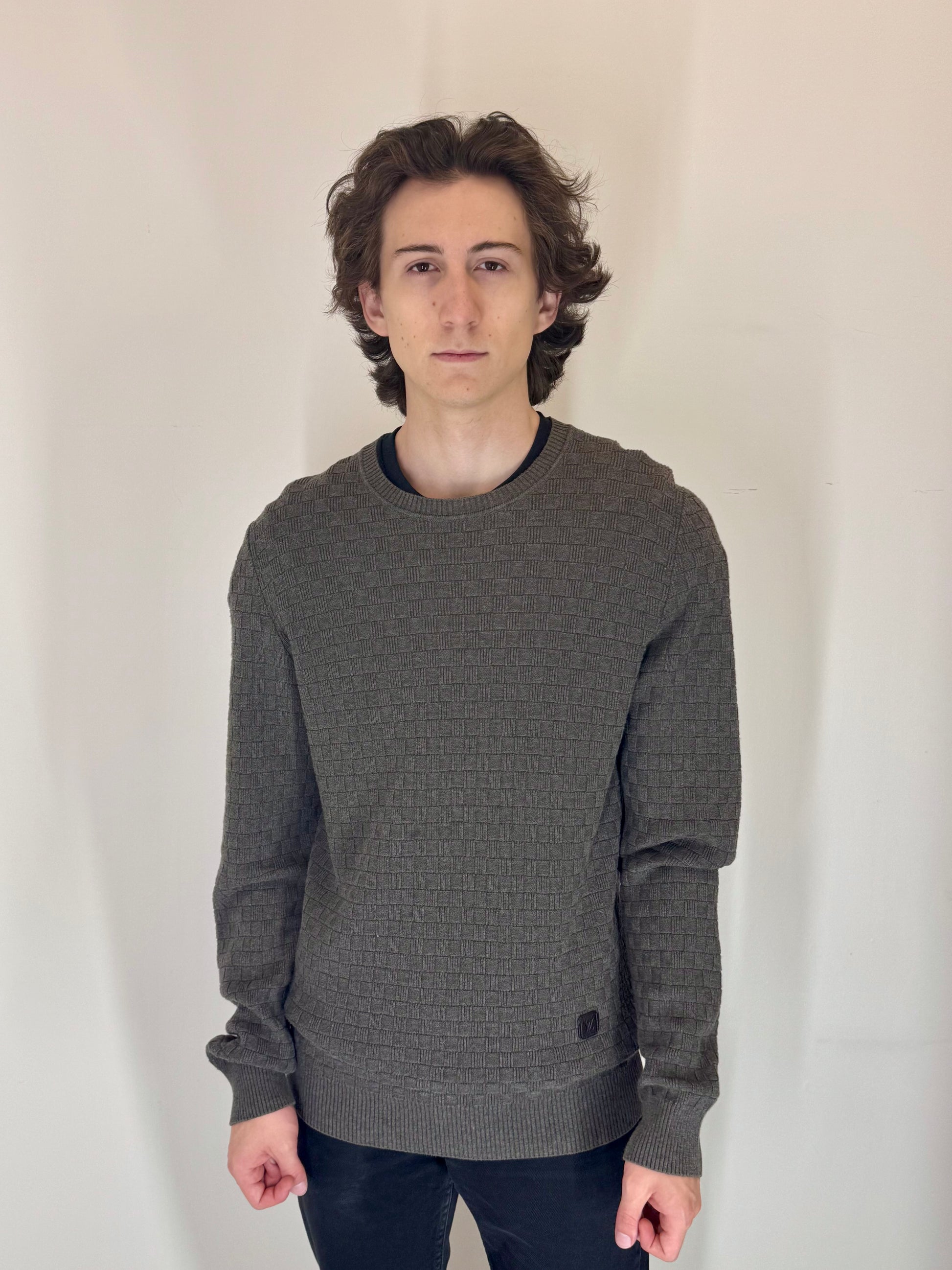 Louis Vuitton “Graphite Grid” Crewneck Sweater