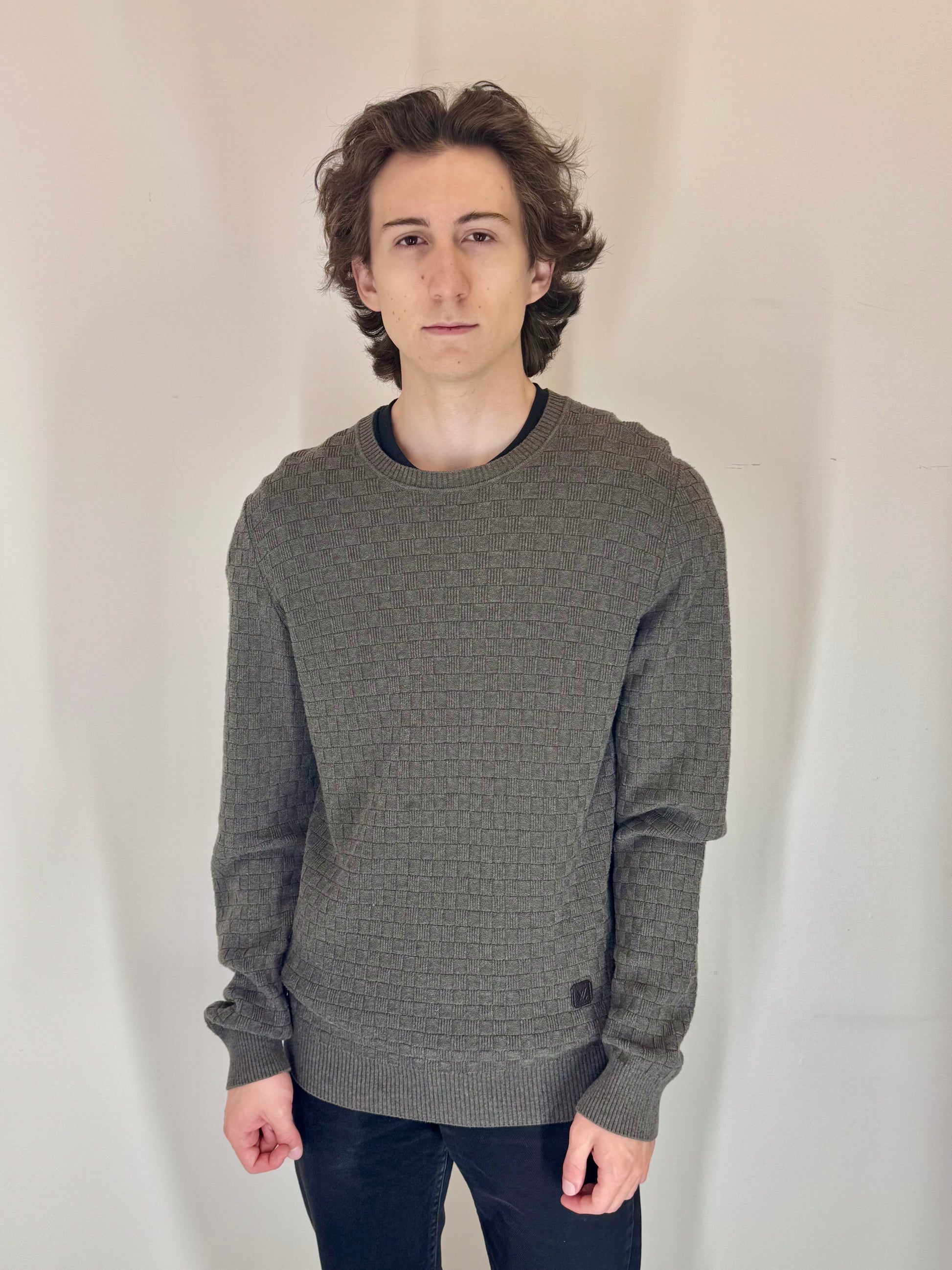 Louis Vuitton “Graphite Grid” Crewneck Sweater