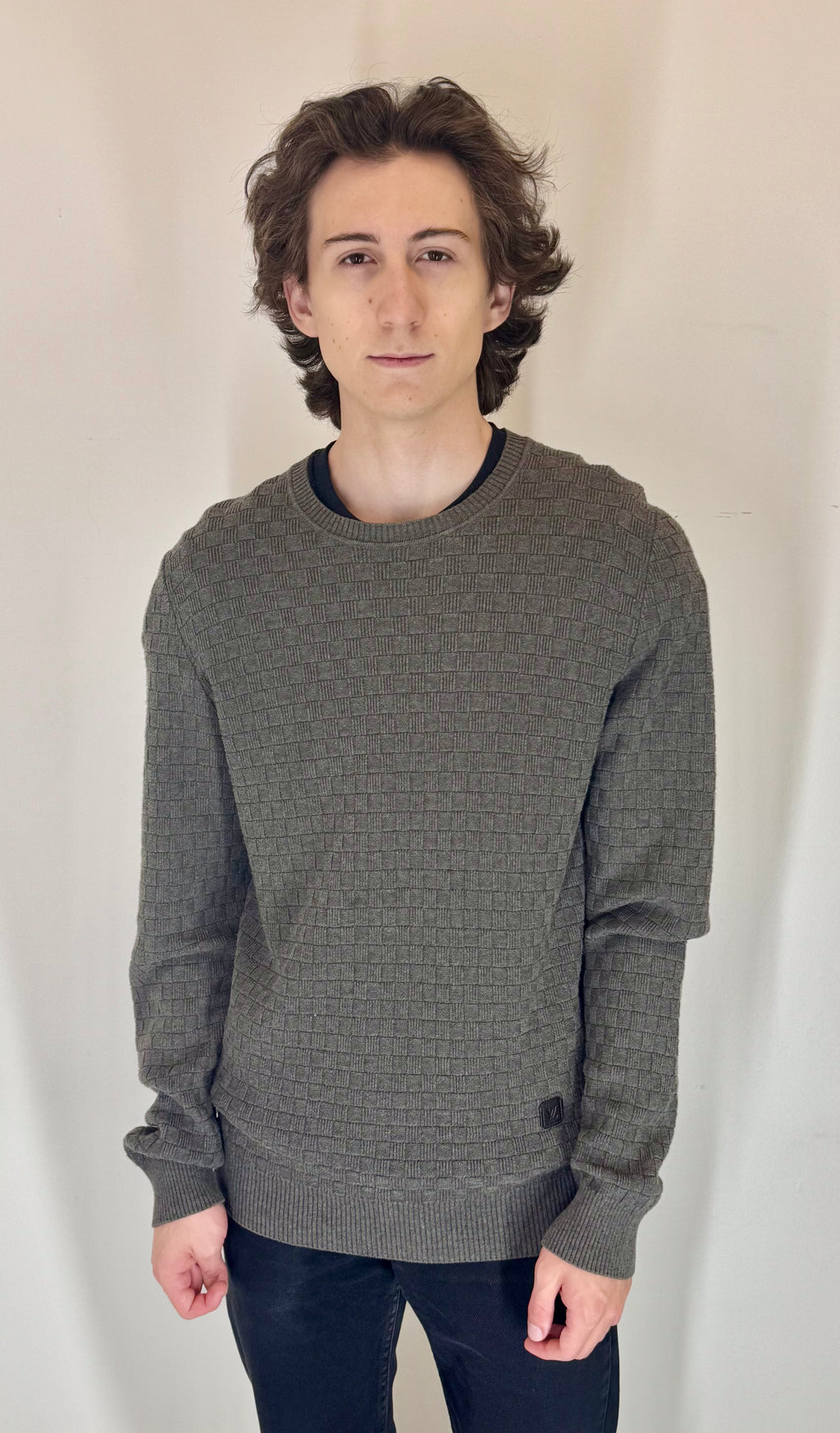 Louis Vuitton “Graphite Grid” Crewneck Sweater