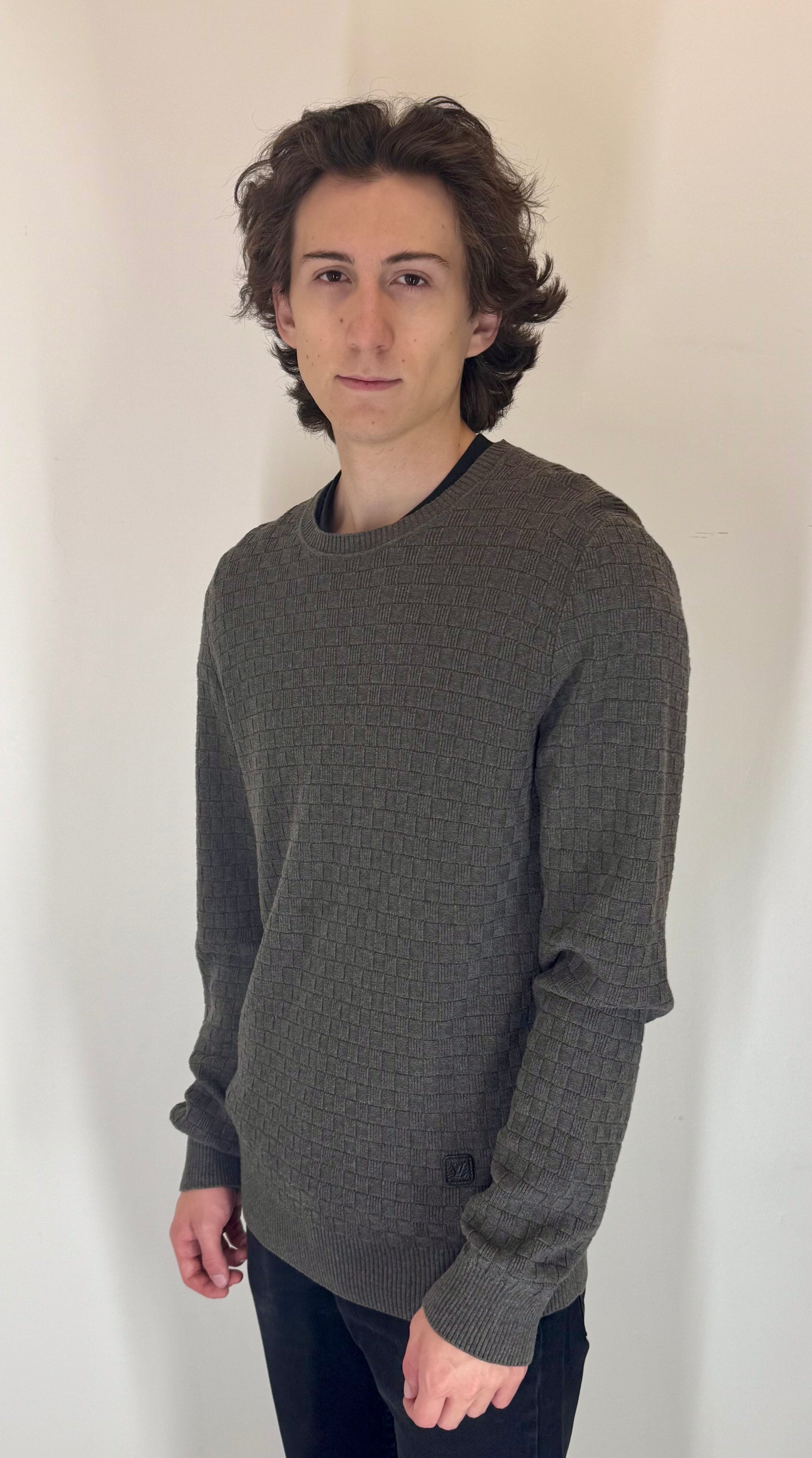 Louis Vuitton “Graphite Grid” Crewneck Sweater