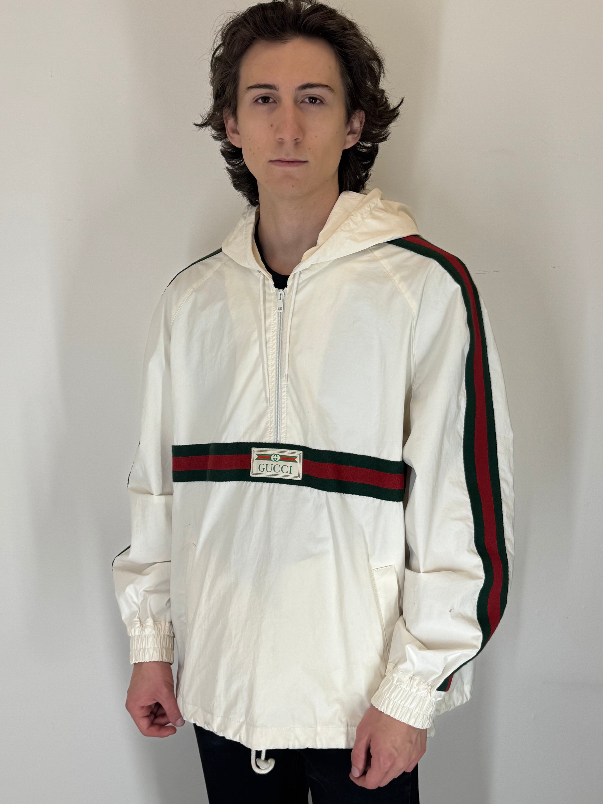 Gucci Cotton Canvas Windbreaker with Gucci Label