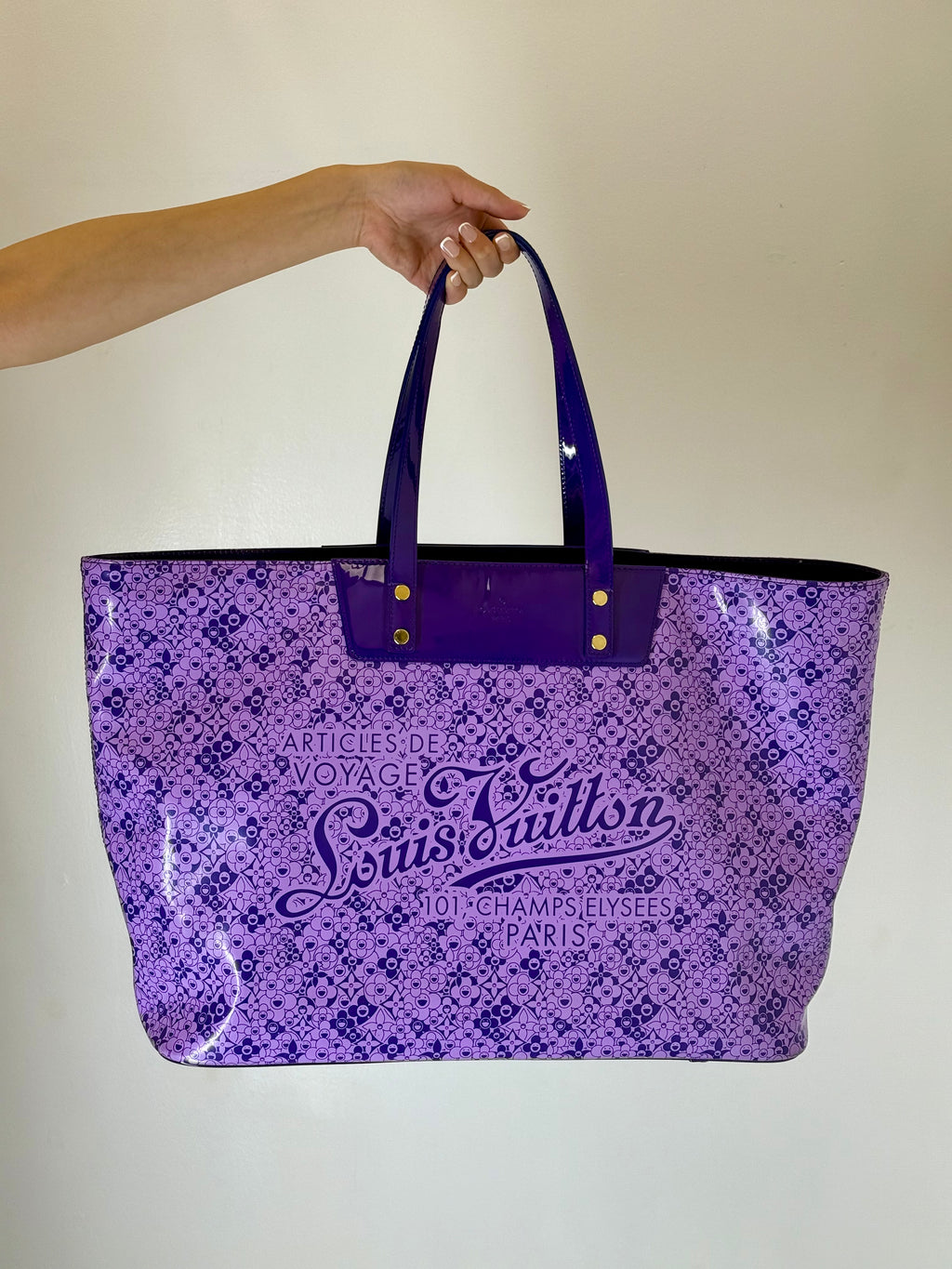 Louis Vuitton x Murakami Cosmic Blossom Purple Tote