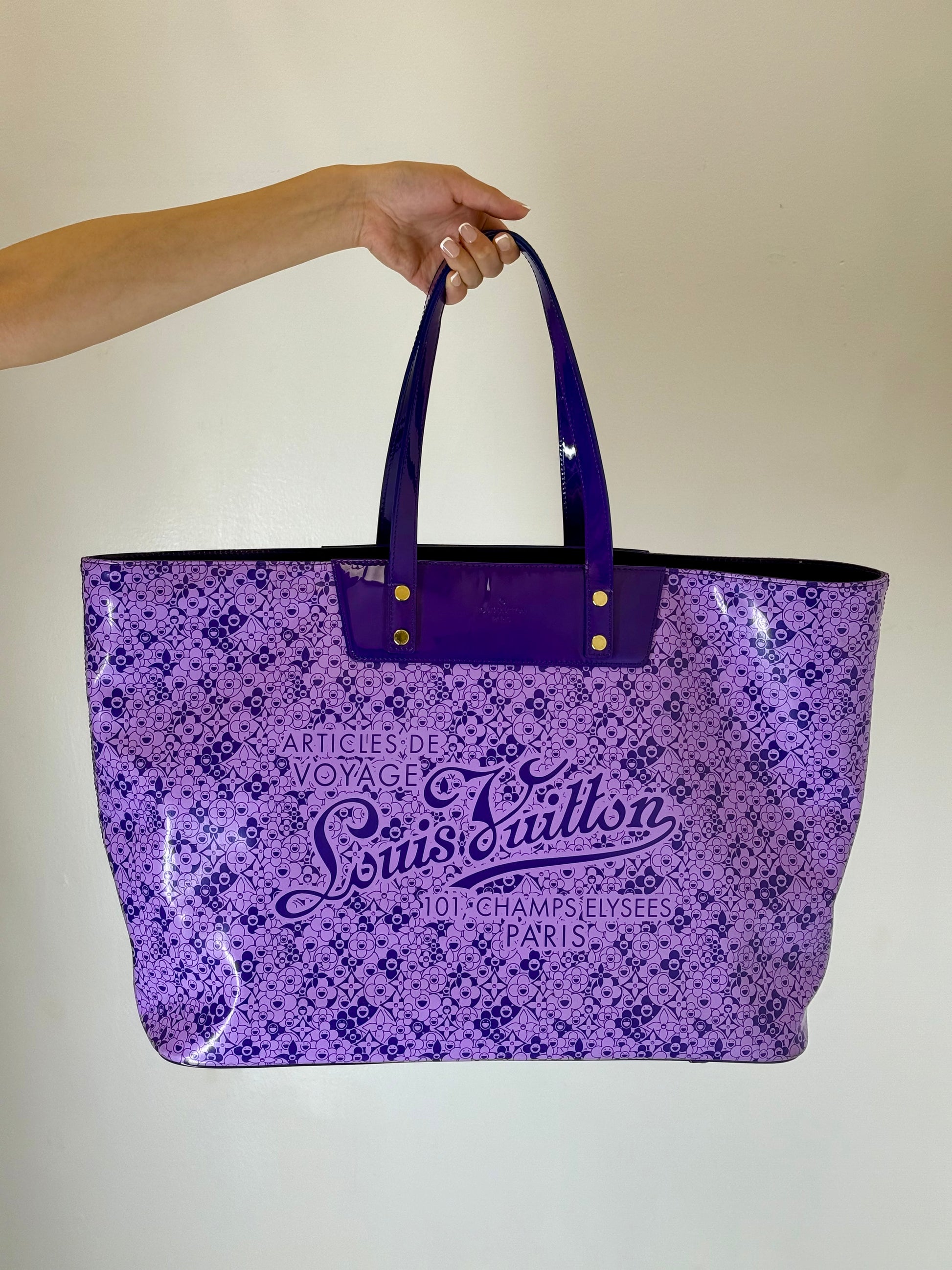 Louis Vuitton x Murakami Cosmic Blossom Purple Tote