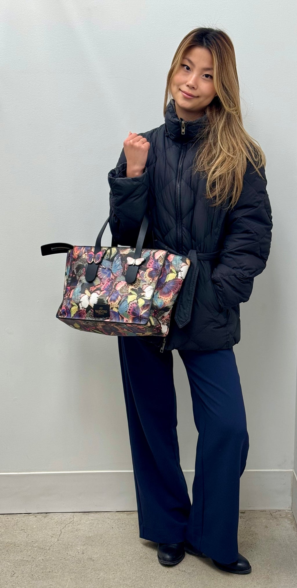 Burberry Detachable Hood Lightweight Diamond Quilted Coat in Black