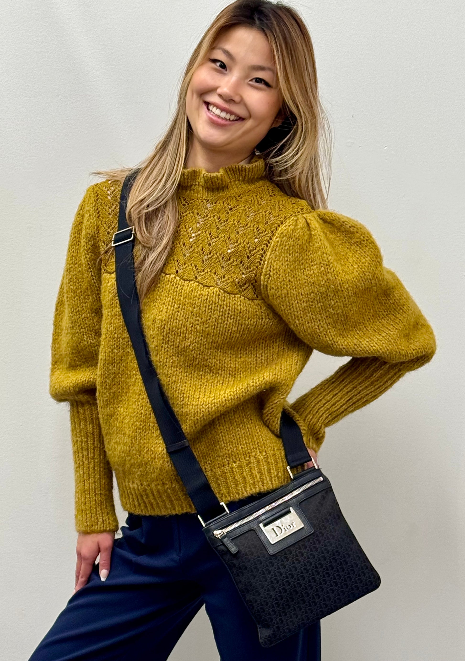 Dior Black Logo Jacquard Trotter Crossbody Bag