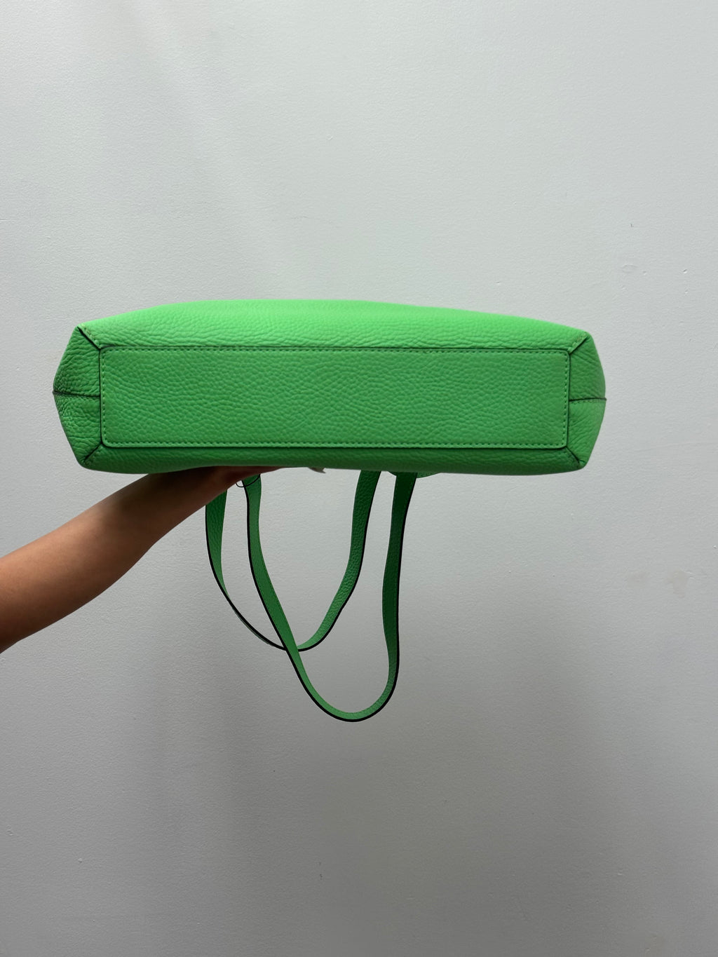 Burberry Neon Green Grainy Leather Remington Tote Bag