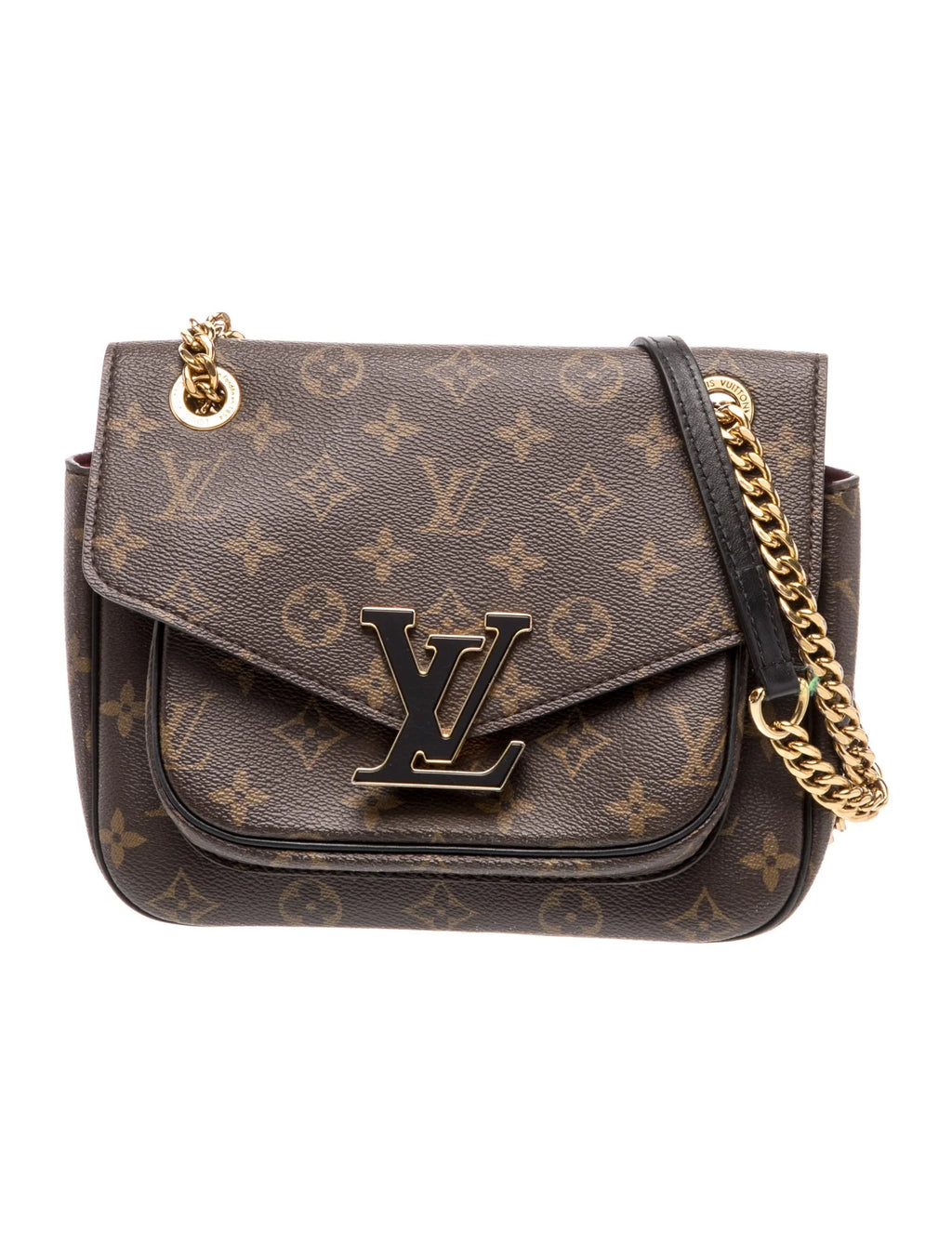 Louis Vuitton Passy Chain Shoulder Bag Monogram Canvas Gold Hardware