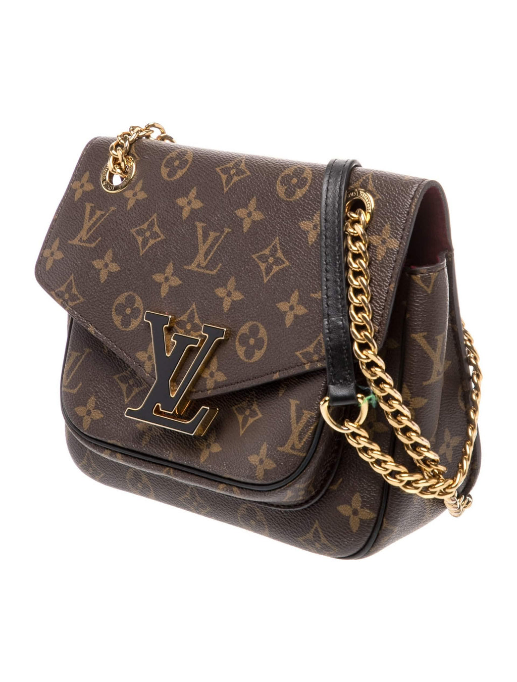 Louis Vuitton Passy Chain Shoulder Bag Monogram Canvas Gold Hardware