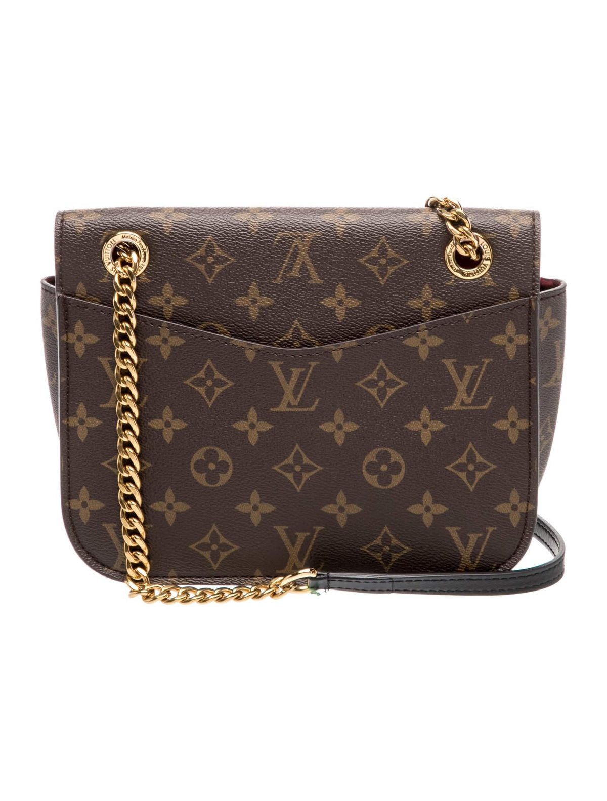 Louis Vuitton Passy Chain Shoulder Bag Monogram Canvas Gold Hardware