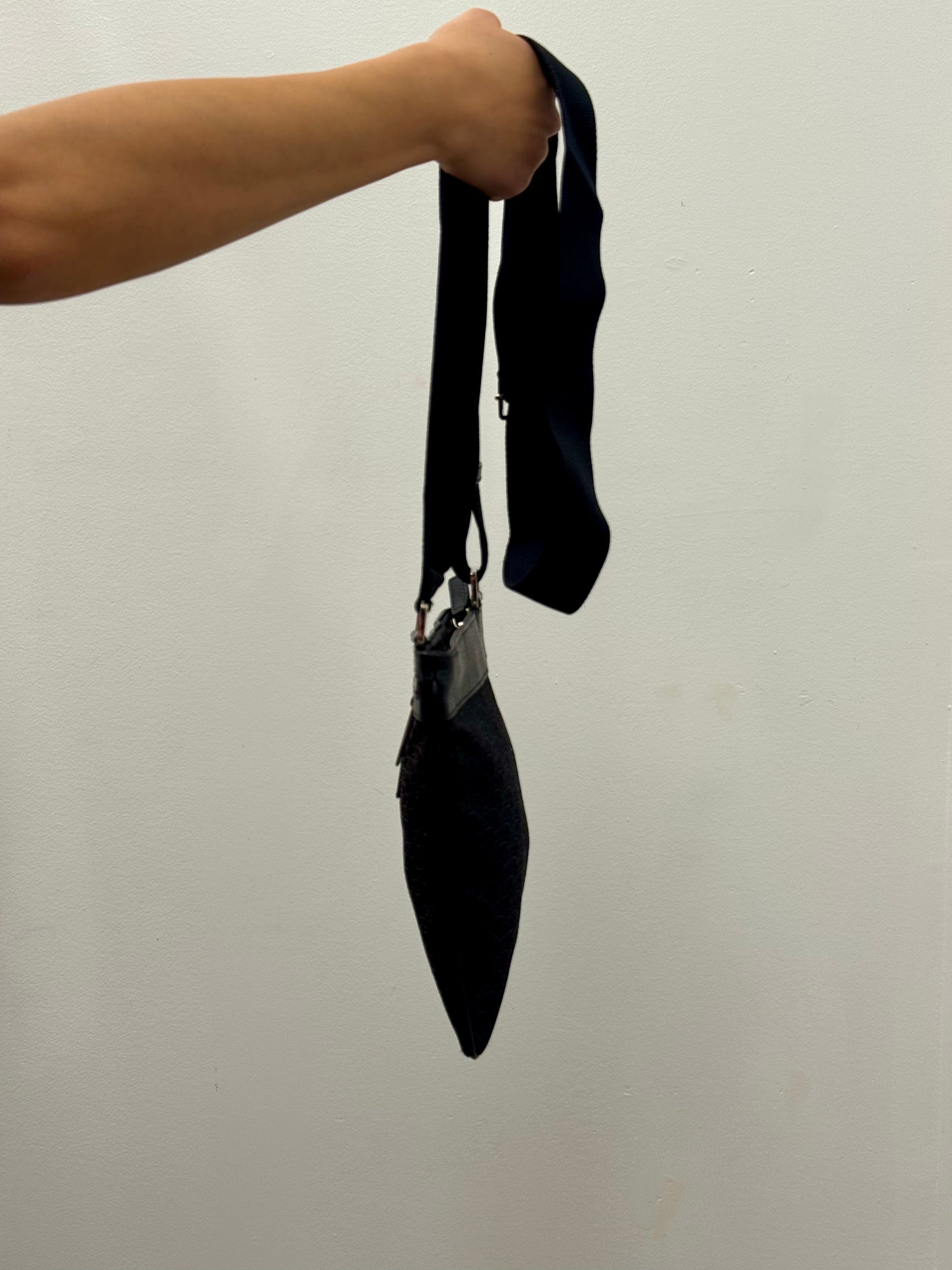 Dior Black Logo Jacquard Trotter Crossbody Bag