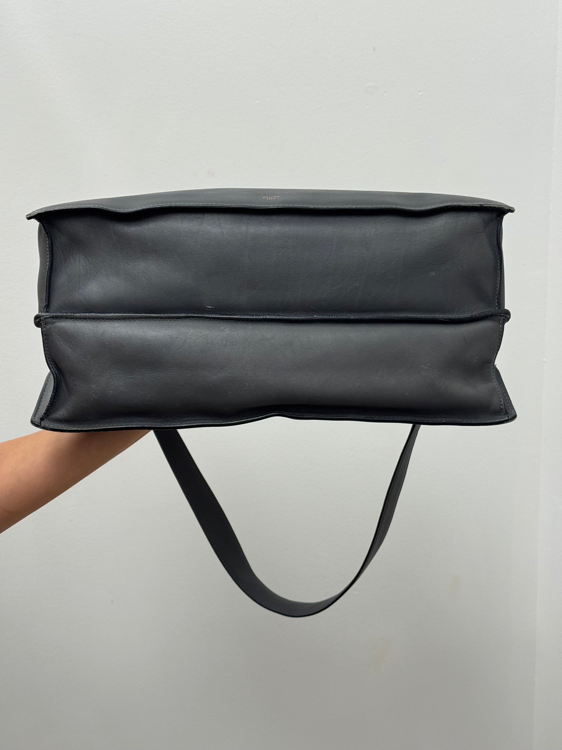 Céline Grey Toggle Leather Shoulder Bag