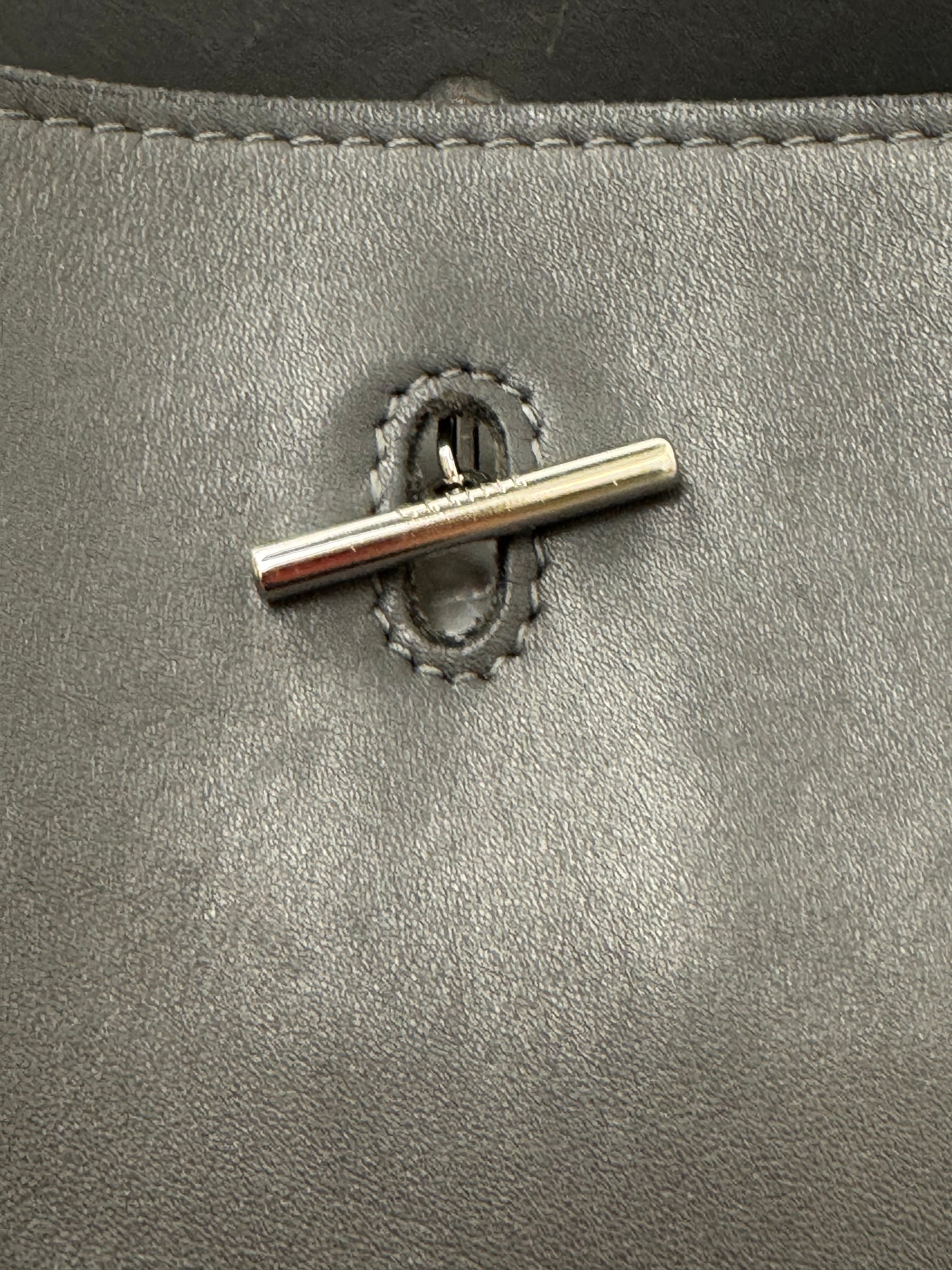 Céline Grey Toggle Leather Shoulder Bag