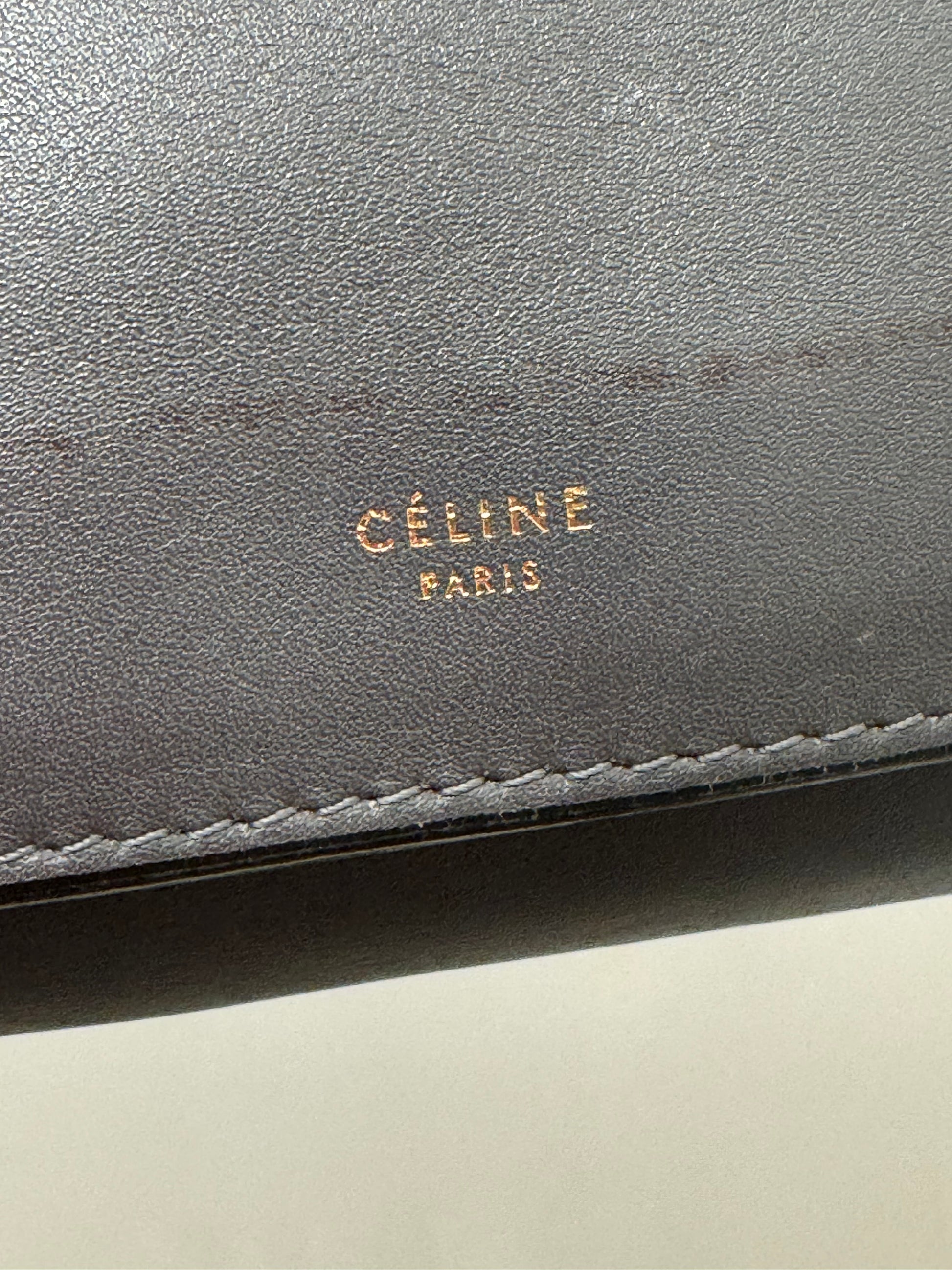 Céline Grey Toggle Leather Shoulder Bag