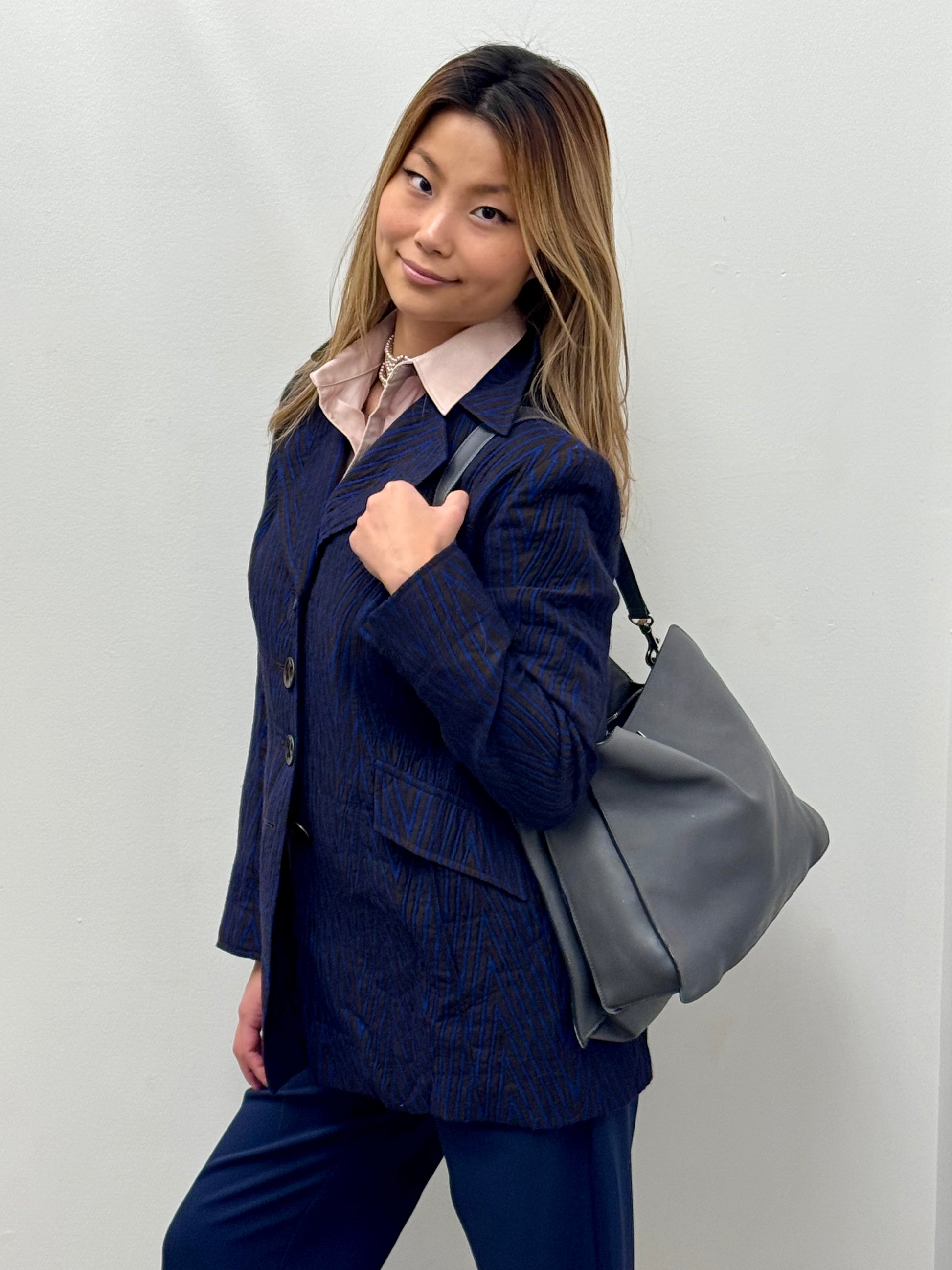 Céline Grey Toggle Leather Shoulder Bag