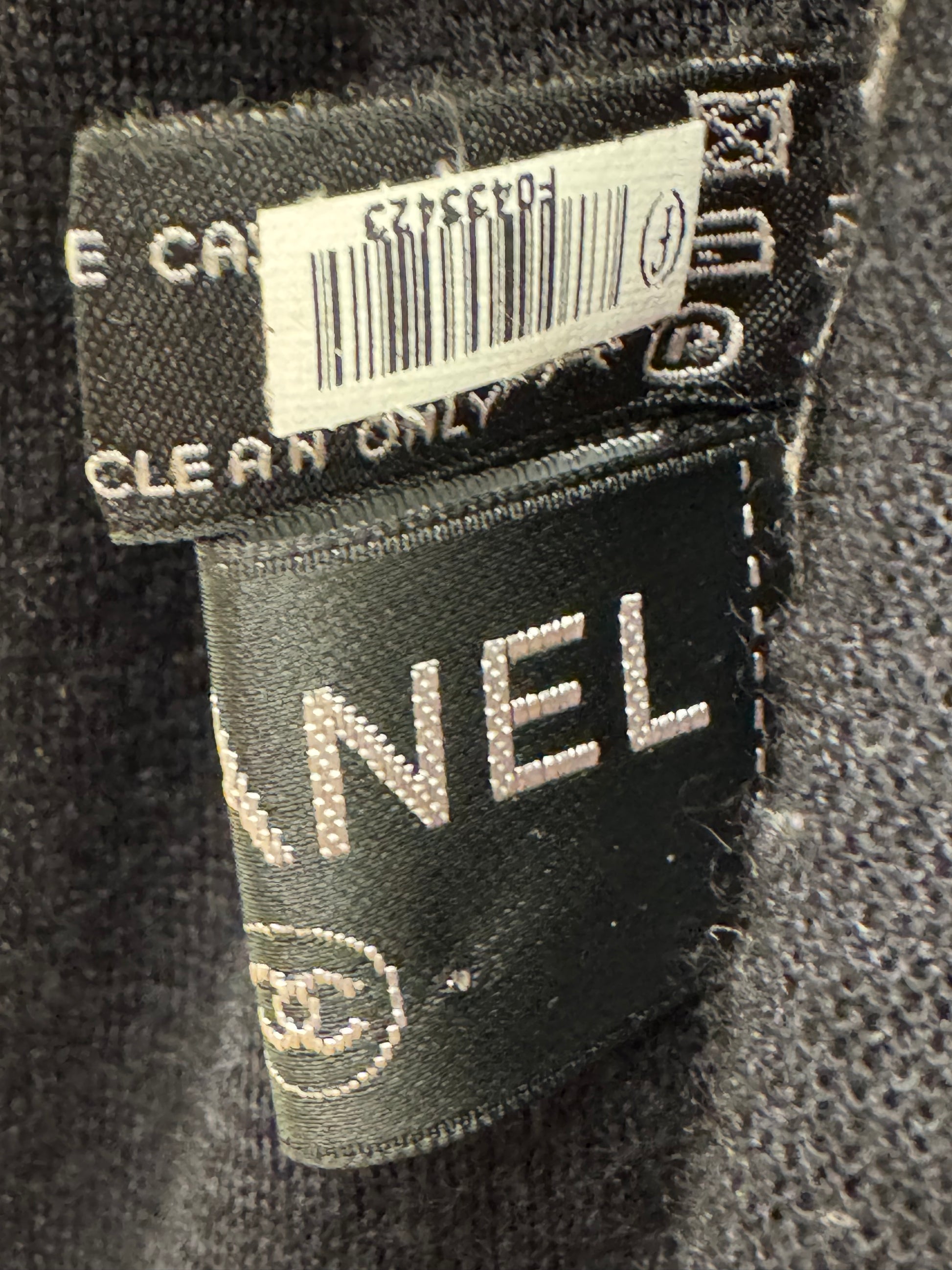 Chanel Black and White Cashmere CC Logo Scarf