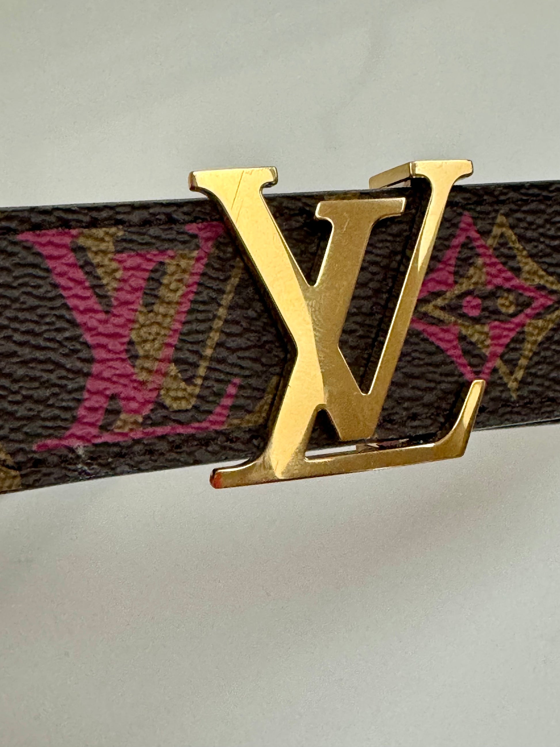 Louis Vuitton Monogram Colors Pink LV Initiales Belt