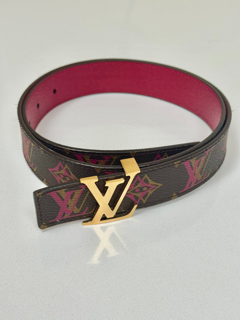 Louis Vuitton Monogram Colors Pink LV Initiales Belt