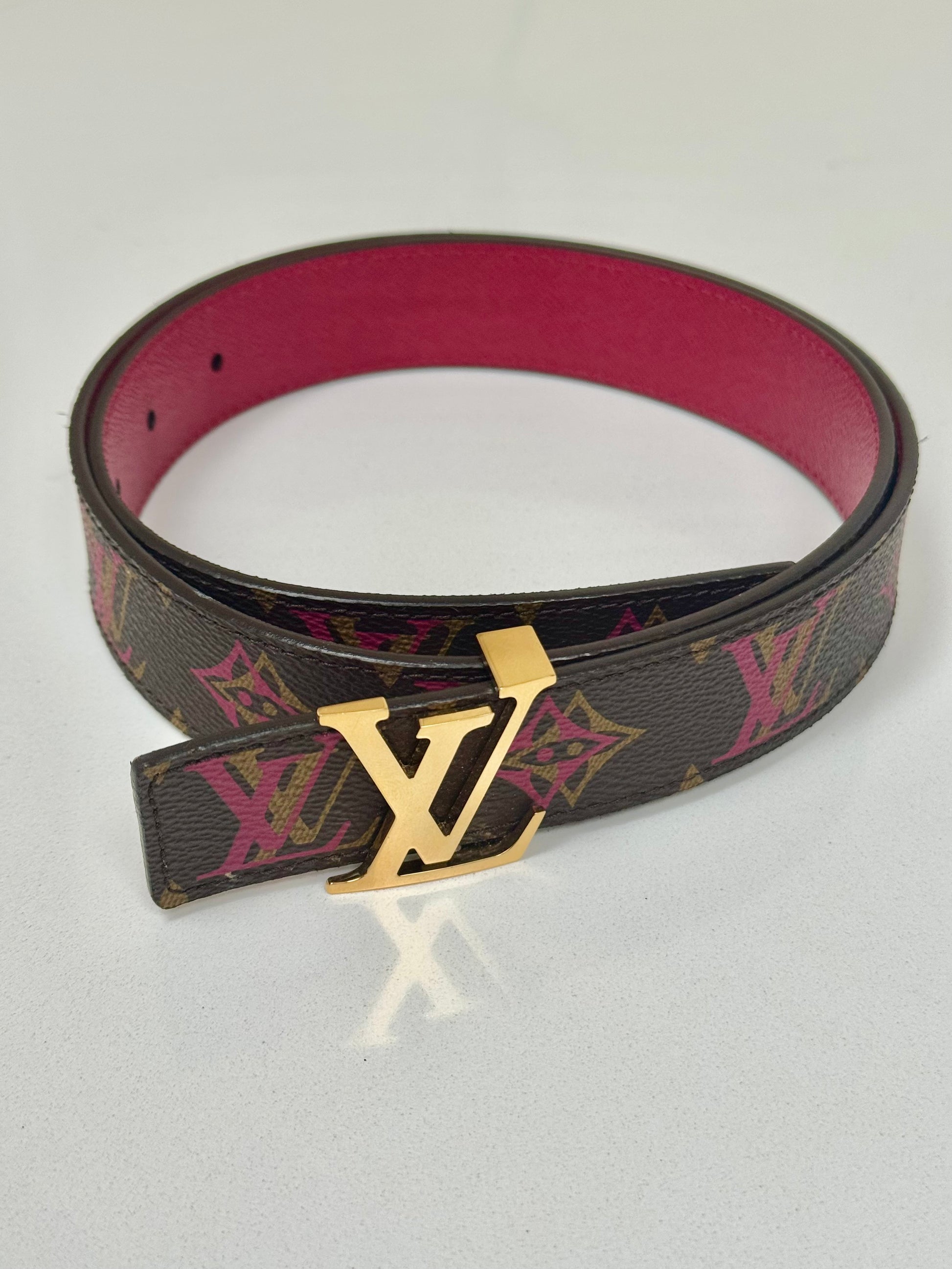 Louis Vuitton Monogram Colors Pink LV Initiales Belt