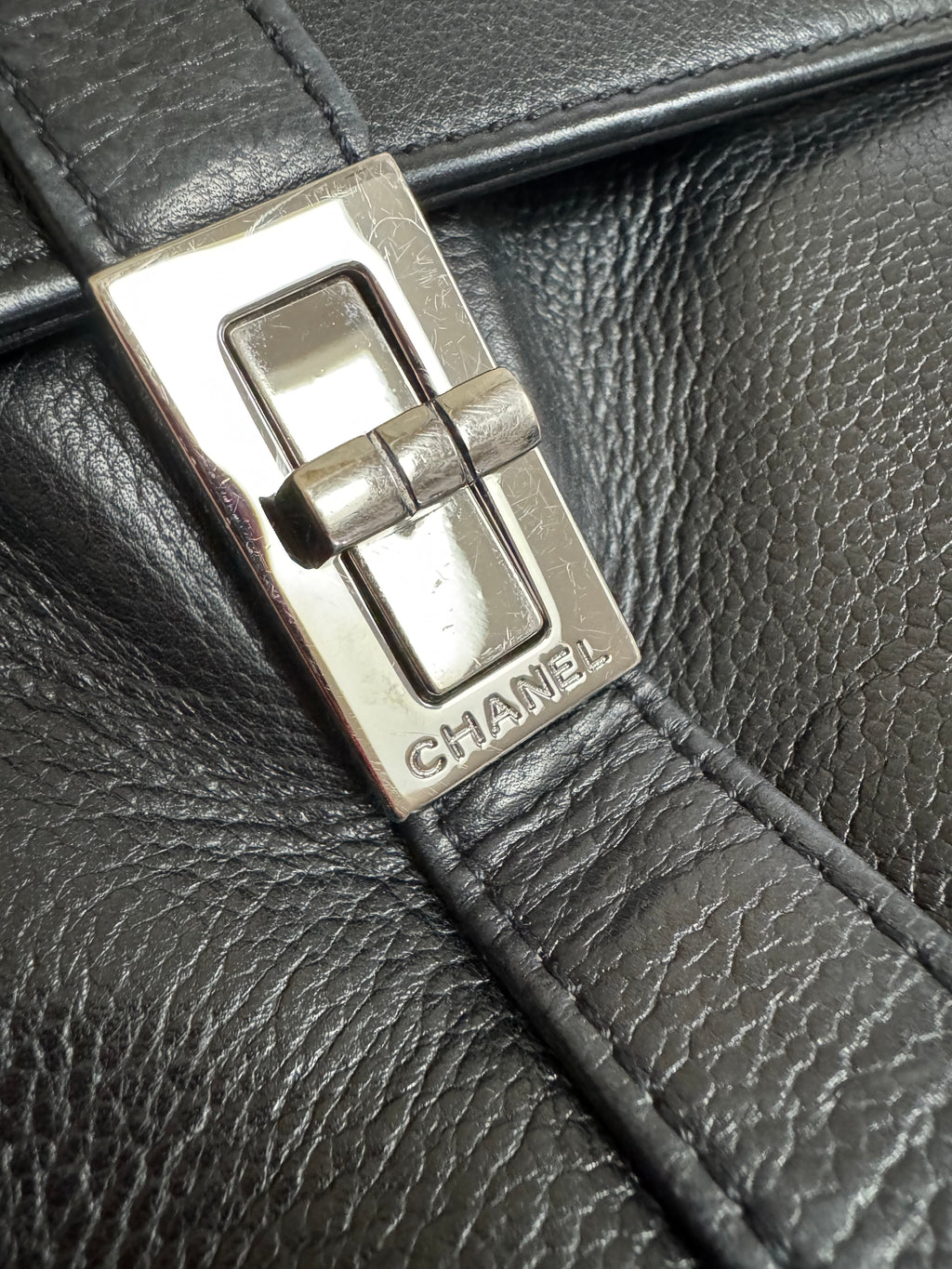 Chanel Mademoiselle Black Calfskin Hobo Bag