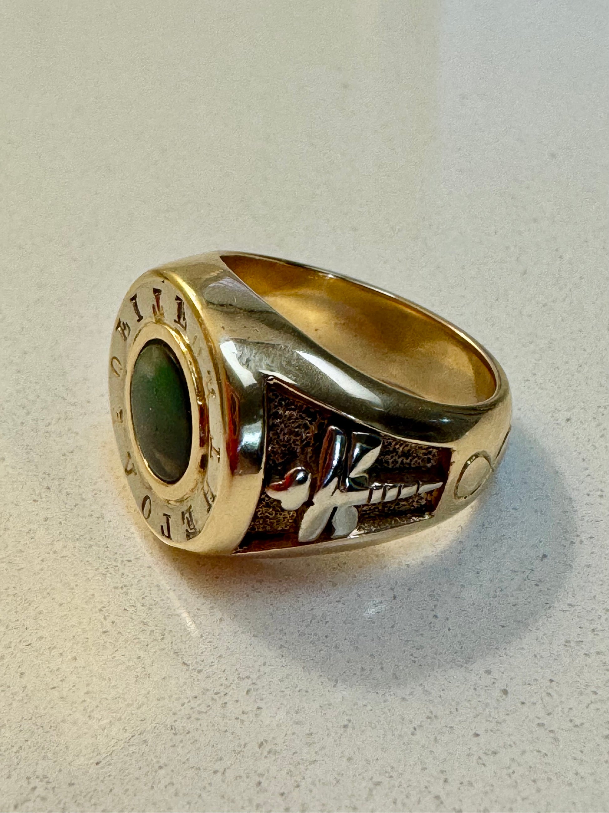 14K Gold Ammolite Dragonfly Signet Ring "For The Love Of It"