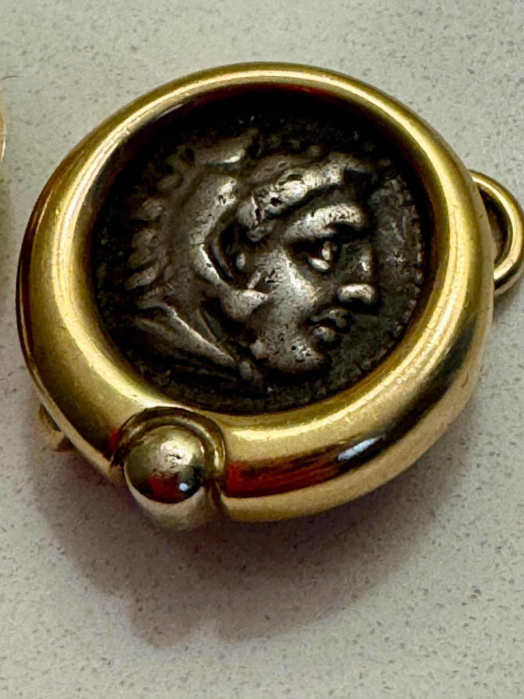 Gold Ancient Greek Coin Earrings