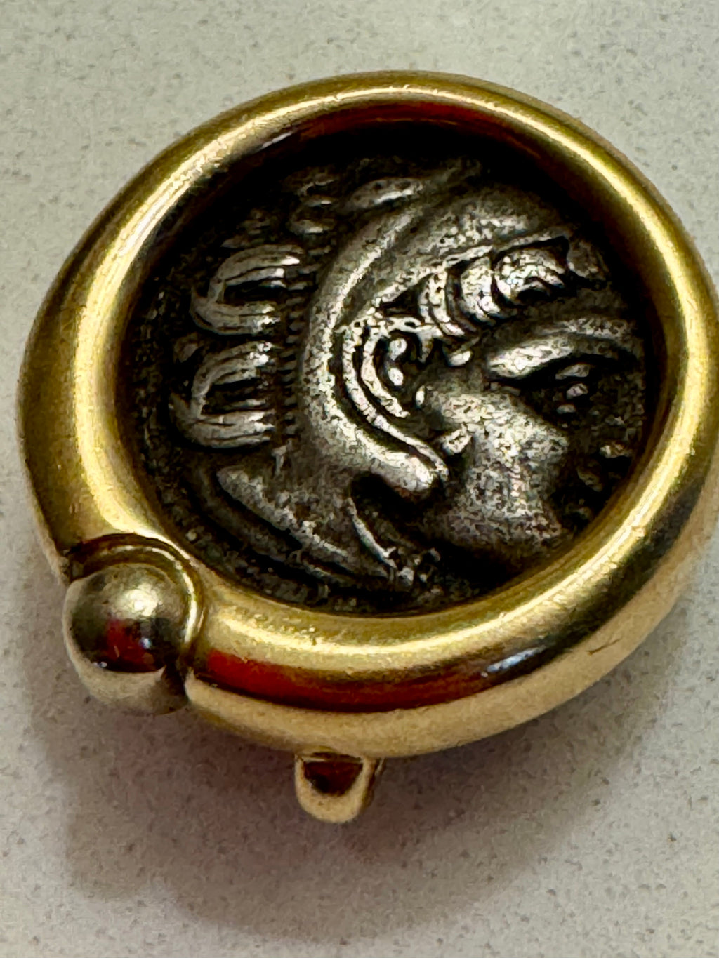 Gold Ancient Greek Coin Earrings