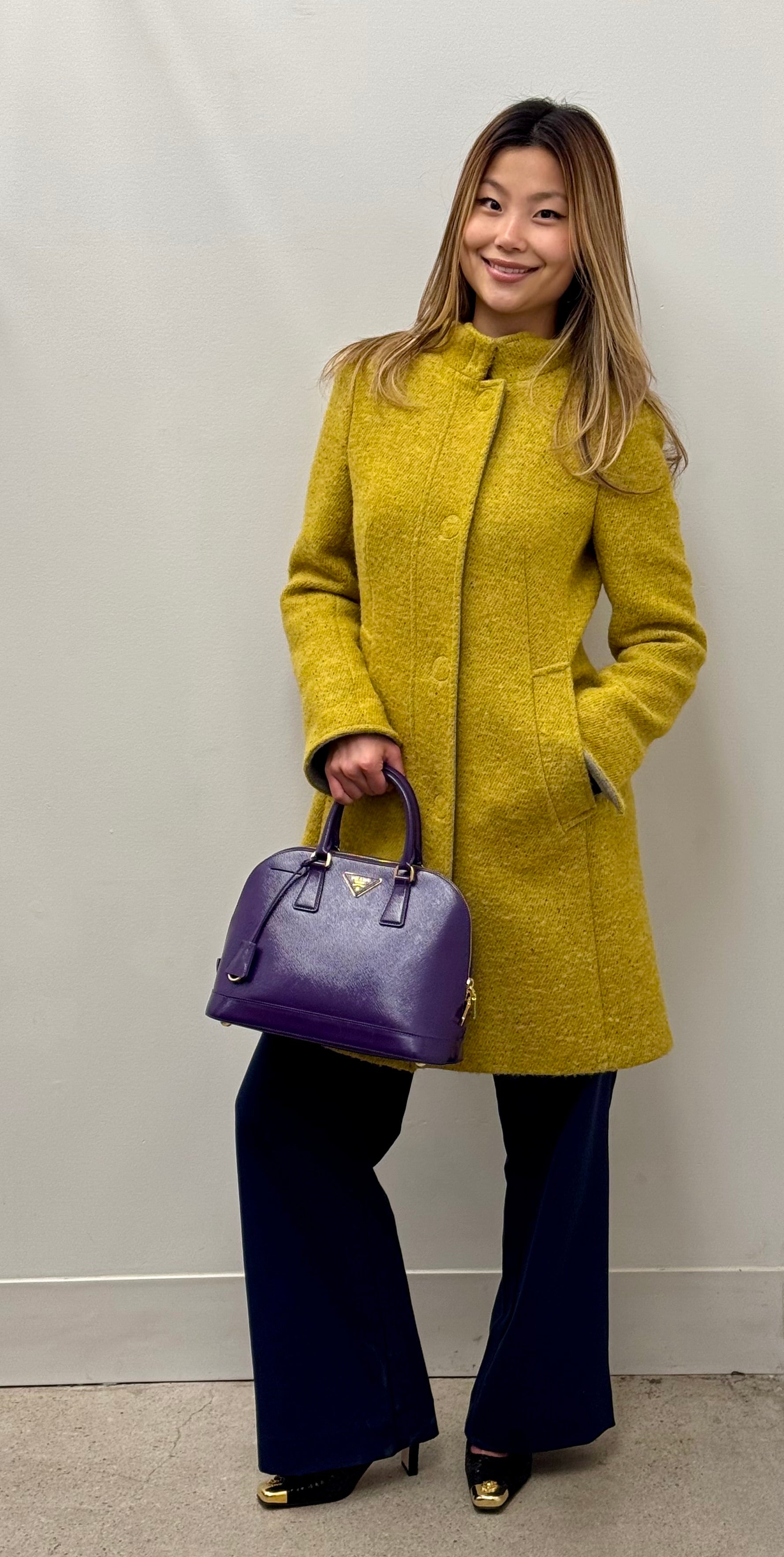 Prada Purple Saffiano Lux Leather Promenade Bag