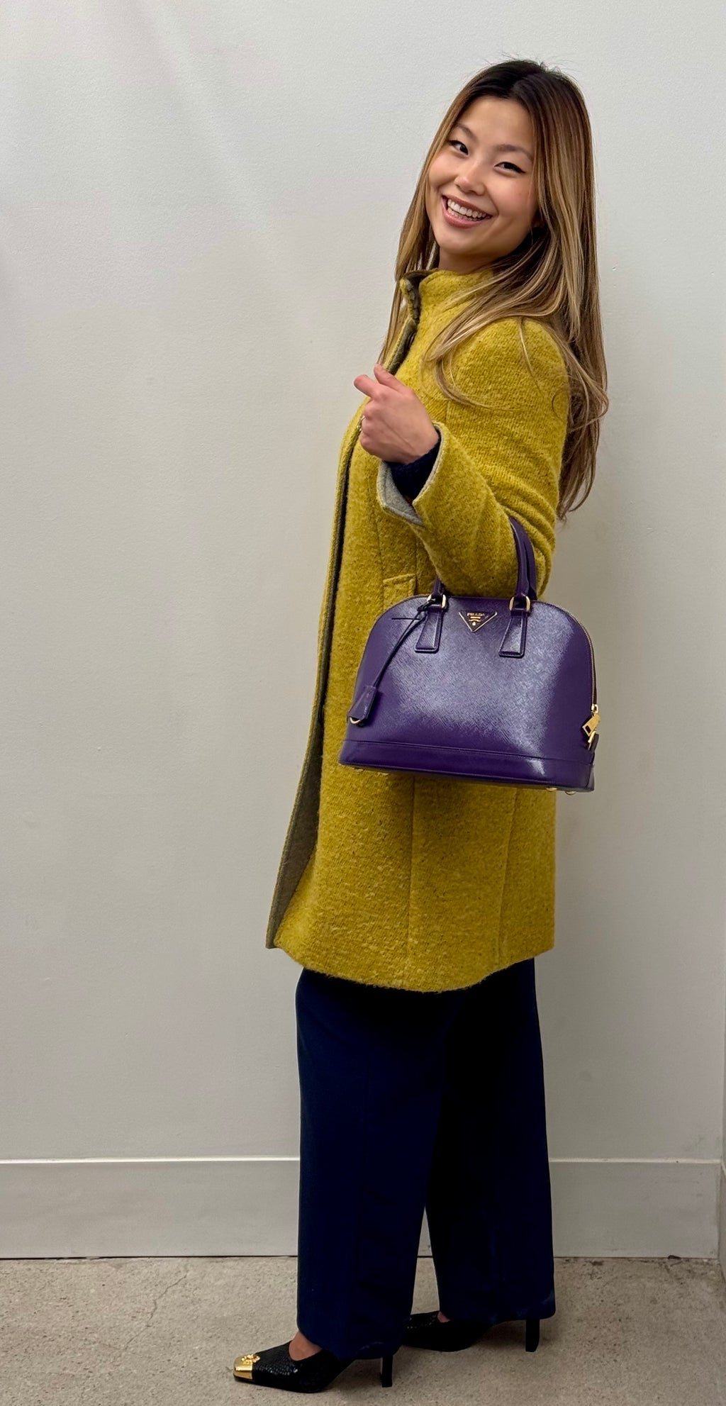 Prada Purple Saffiano Lux Leather Promenade Bag