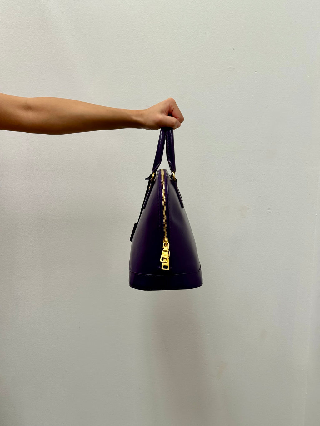 Prada Purple Saffiano Lux Leather Promenade Bag