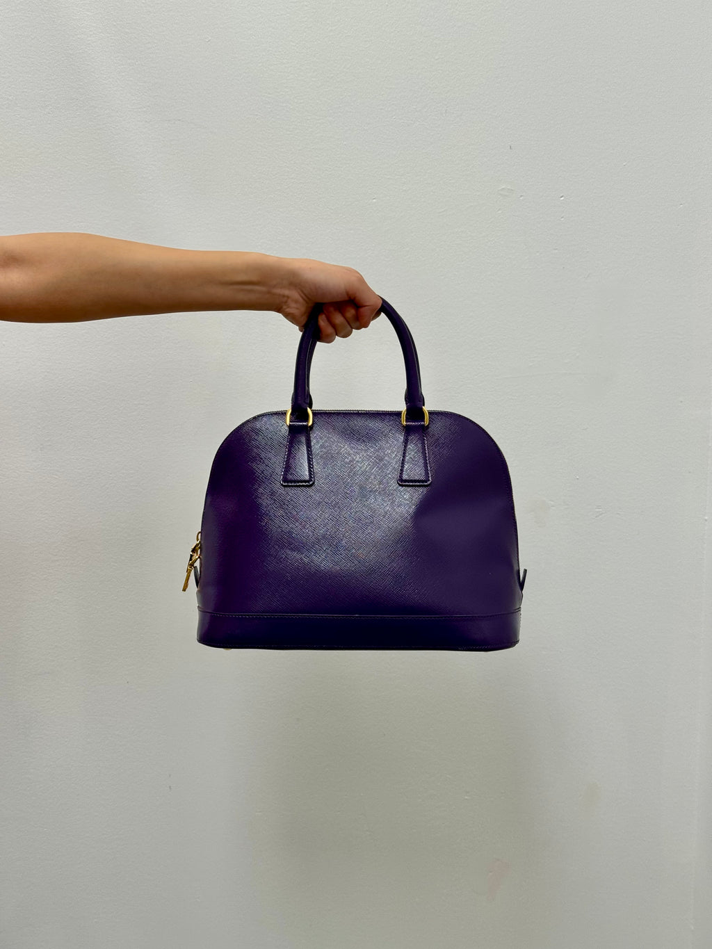 Prada Purple Saffiano Lux Leather Promenade Bag