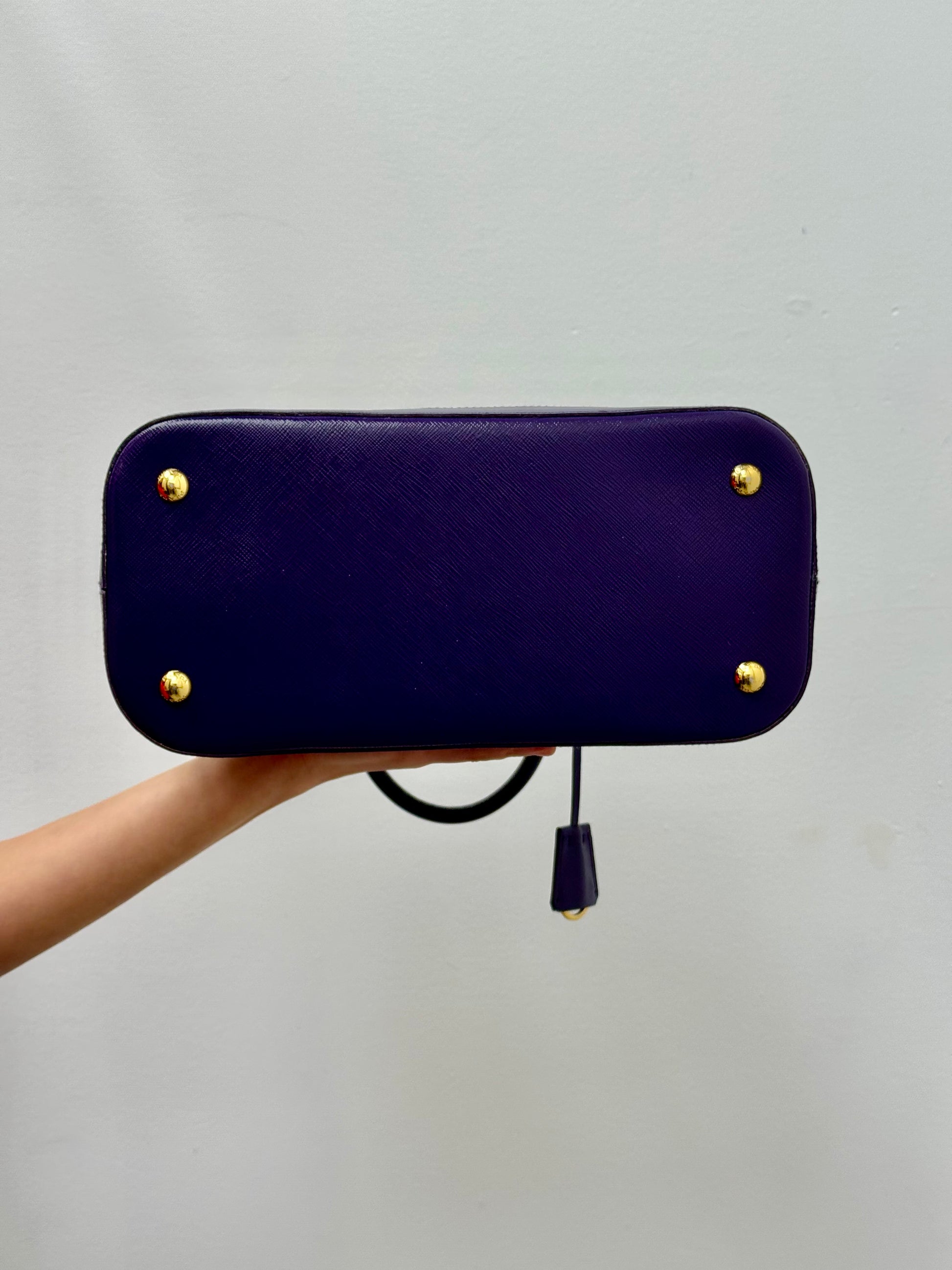 Prada Purple Saffiano Lux Leather Promenade Bag