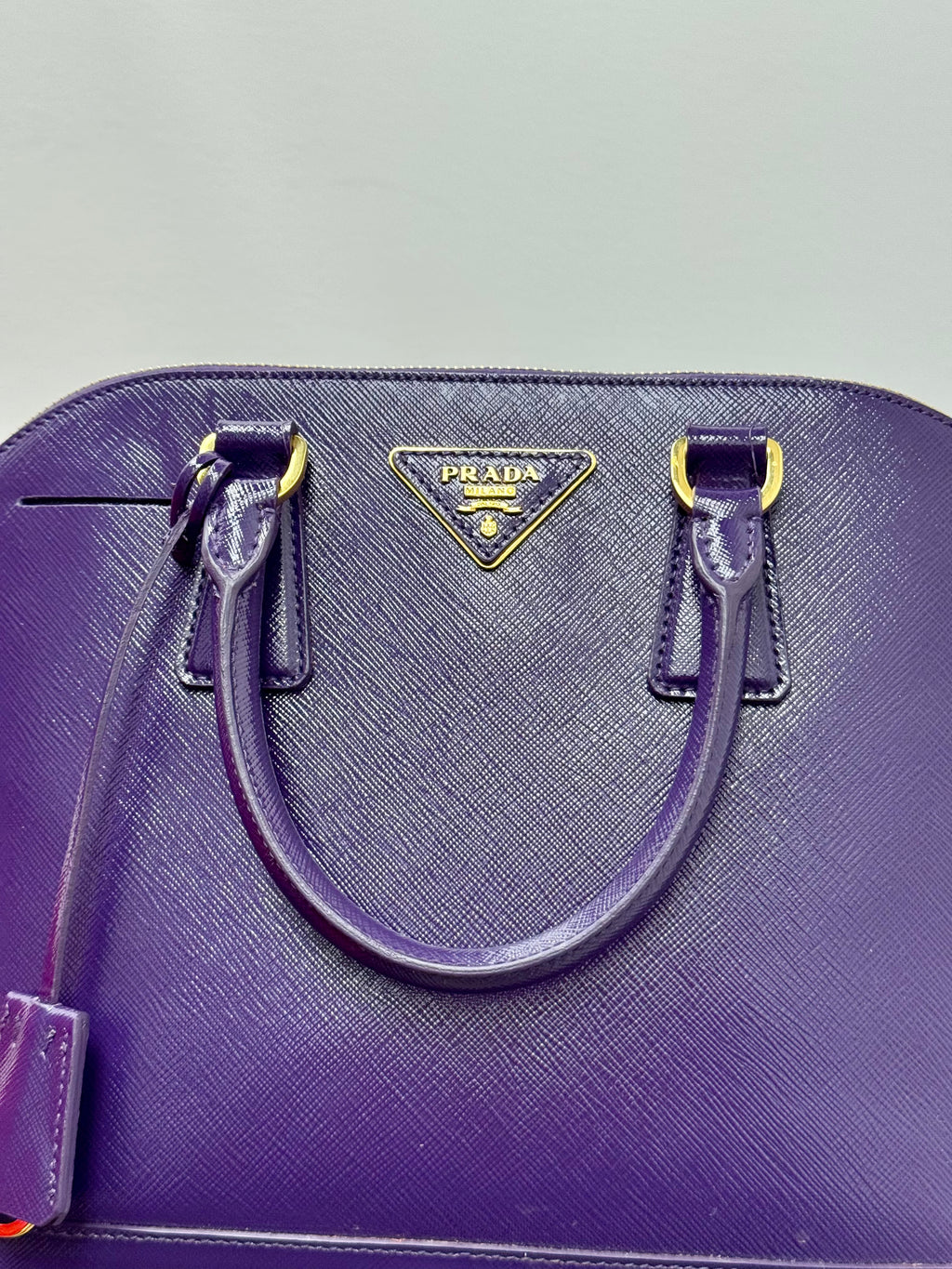 Prada Purple Saffiano Lux Leather Promenade Bag
